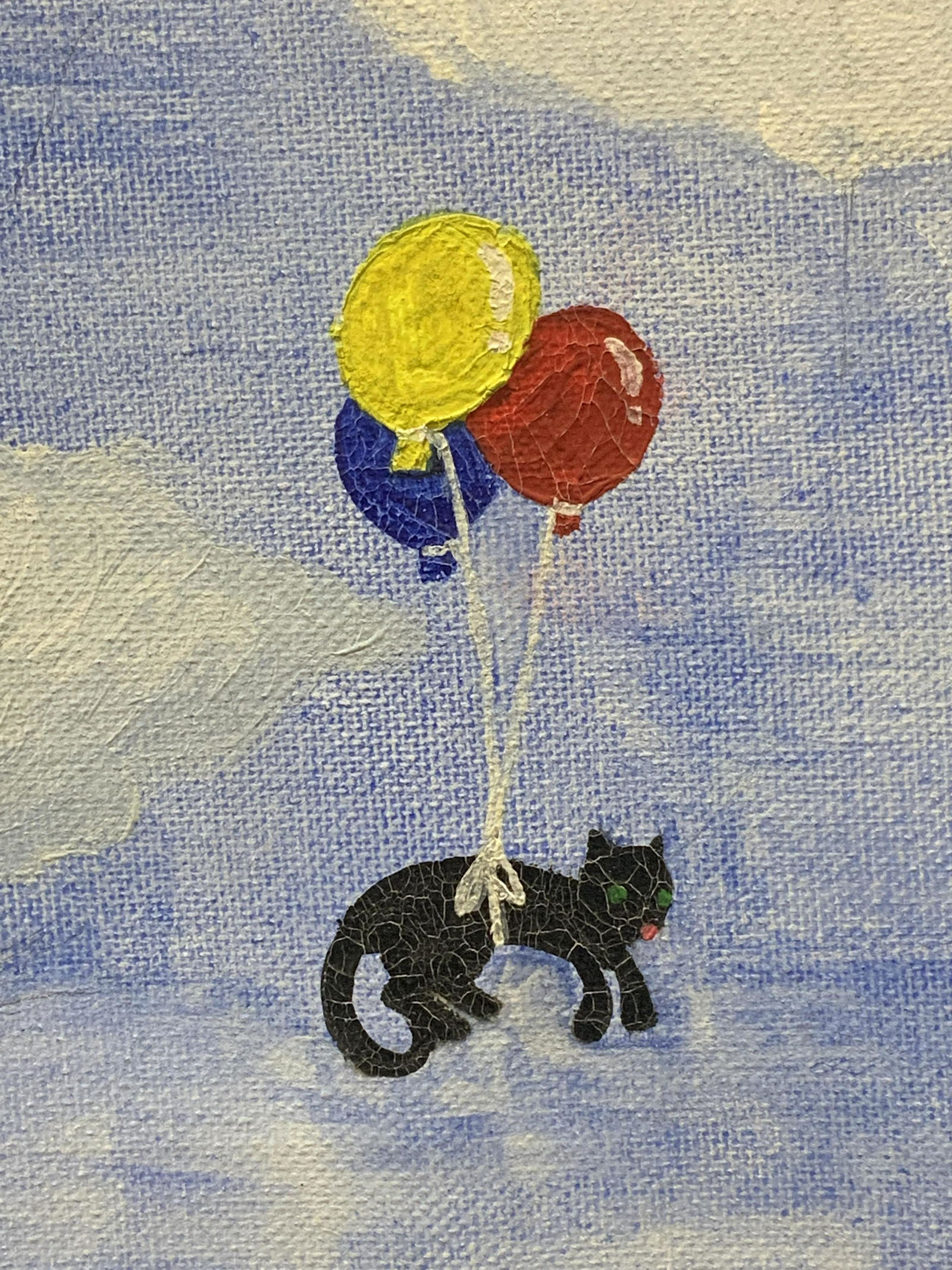 Signed Surreal Cat With Balloons Painting (1 of 4)