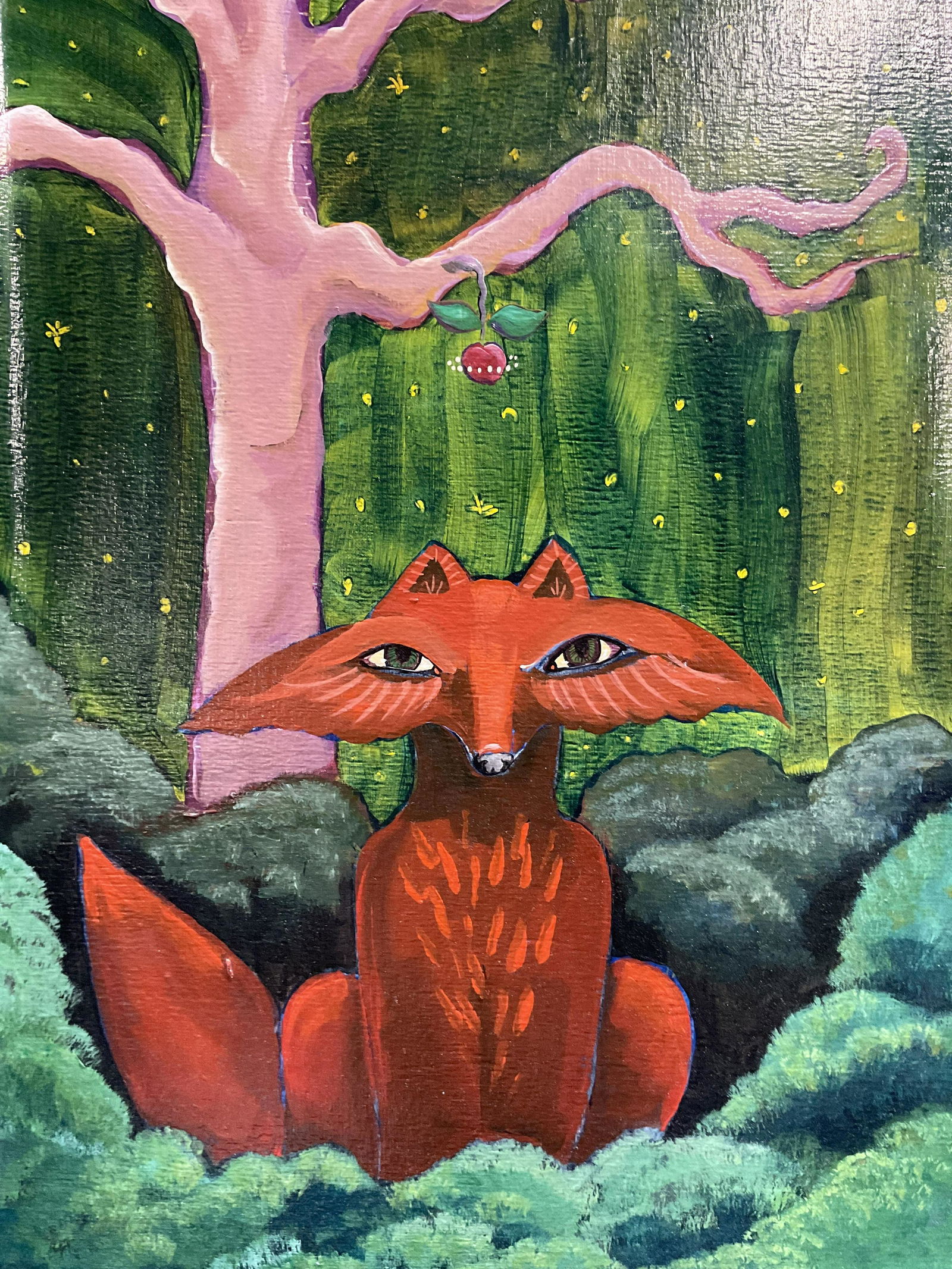 Signed Oil Painting of a Fox (1 of 6)