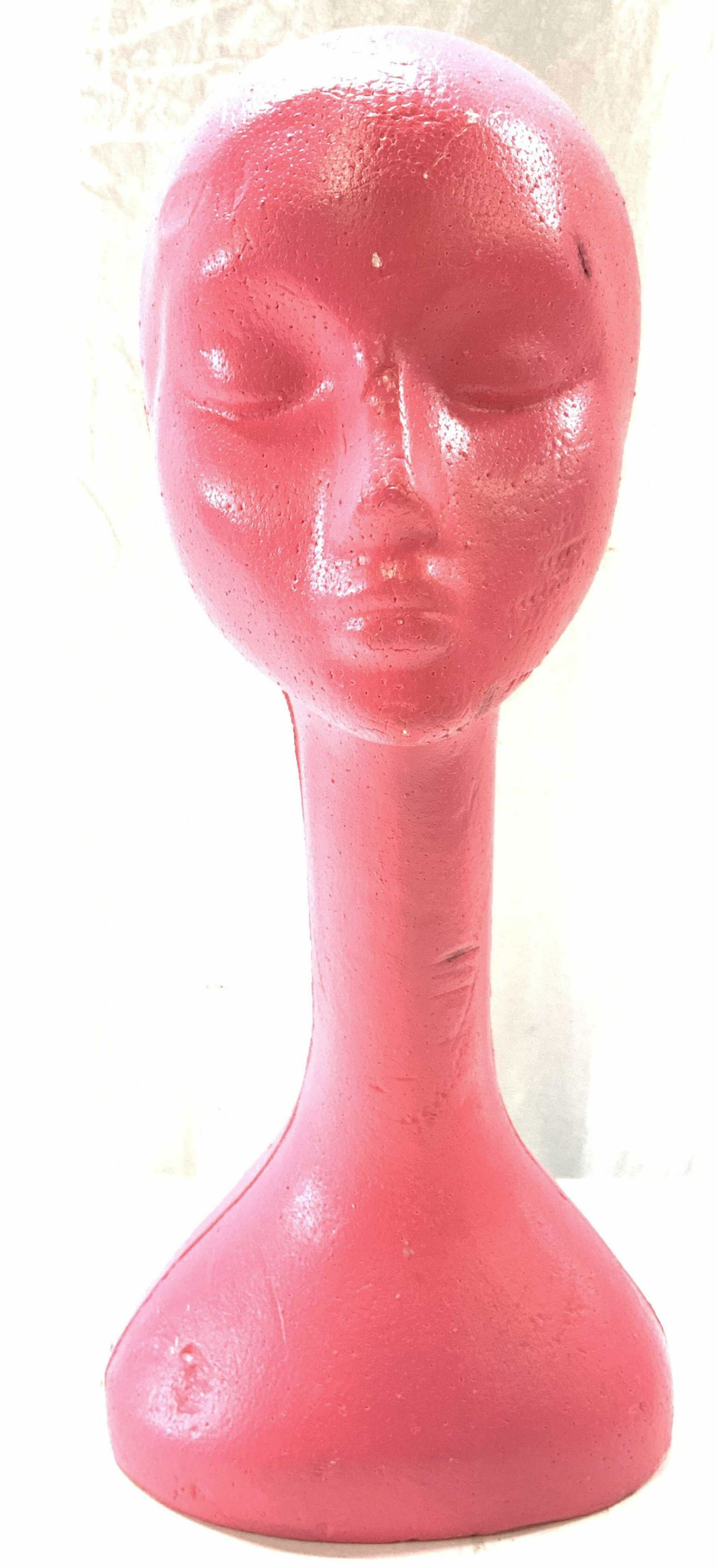 Vintage Pink Styrofoam Mannequin Head Wig Stand (1 of 9)