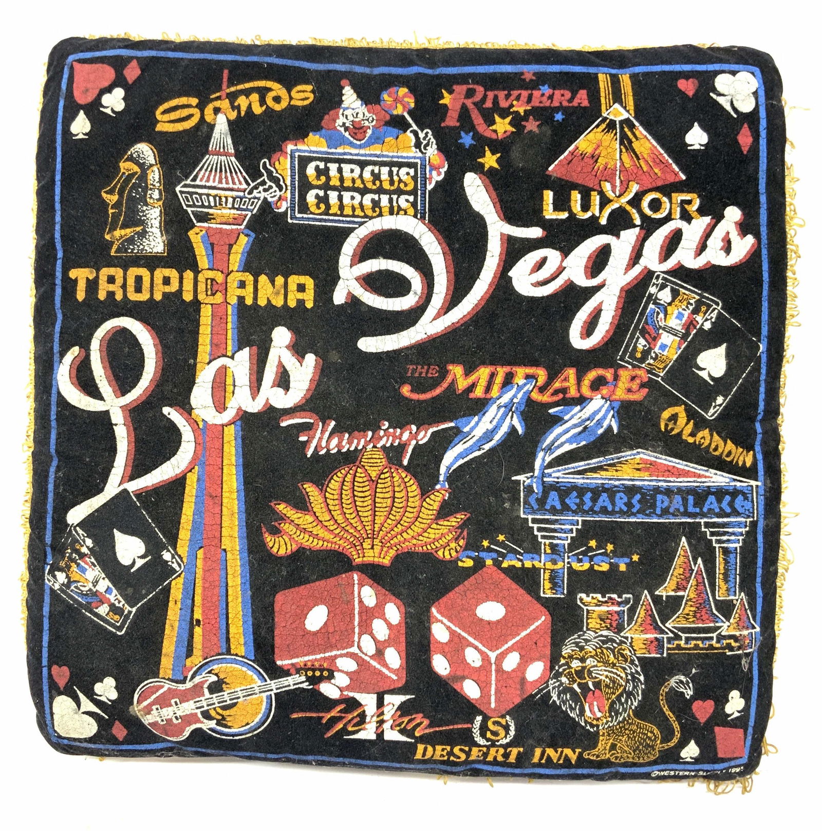 Vtg Western Supply LAS VEGAS Souvenir Pillow (1 of 5)