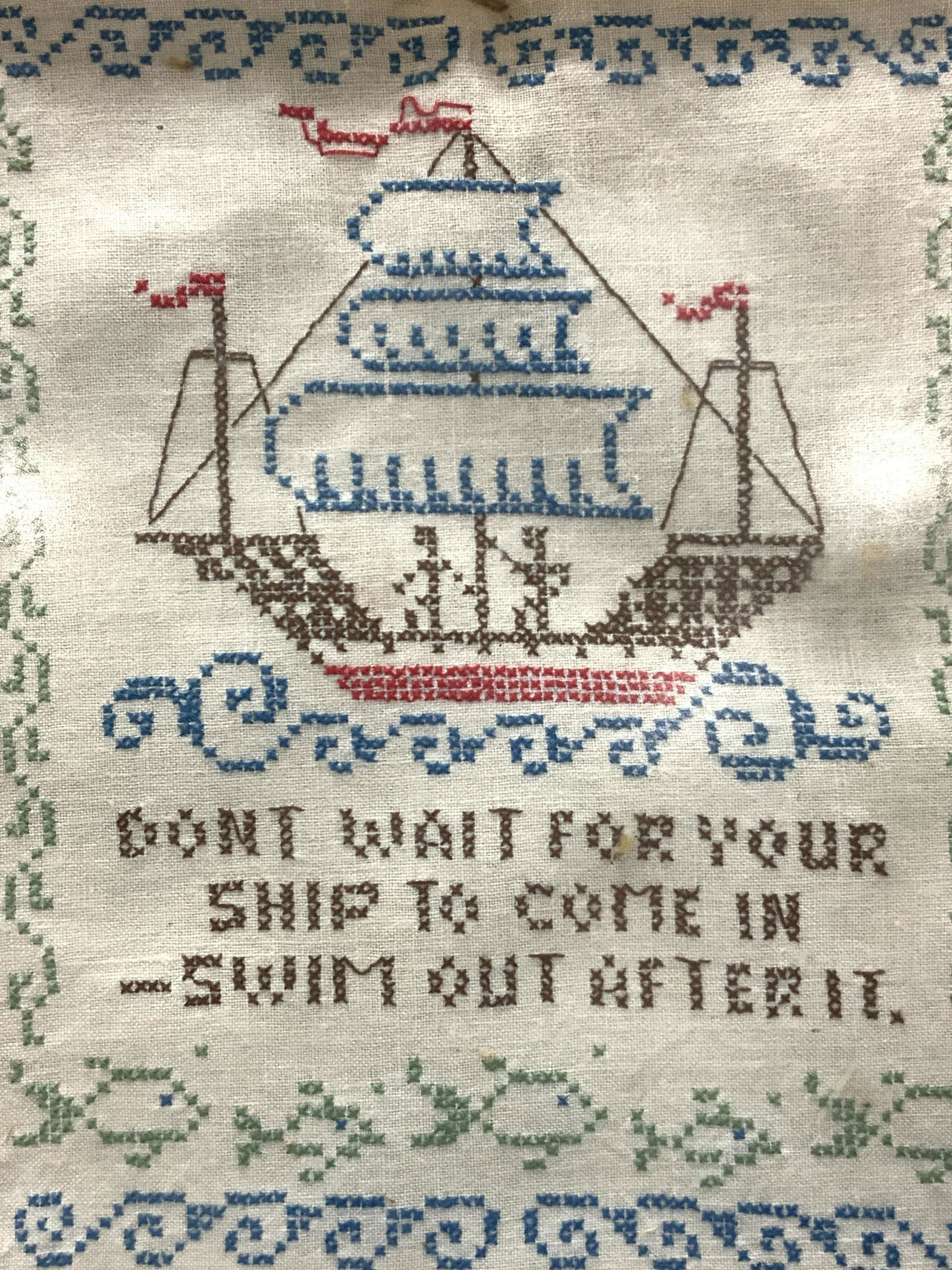 Vintage Nautical Quote Cross Stitch Sampler (1 of 8)