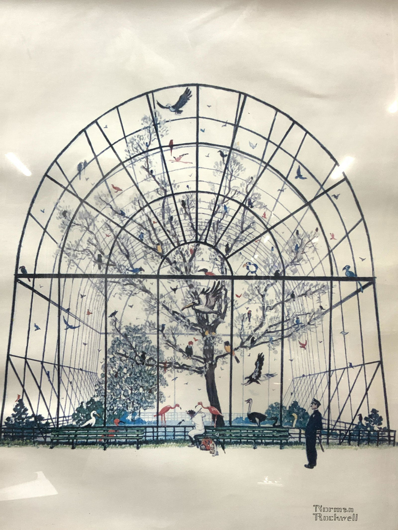 NORMAN ROCKWELL The Aviary Lithograph (1 of 8)