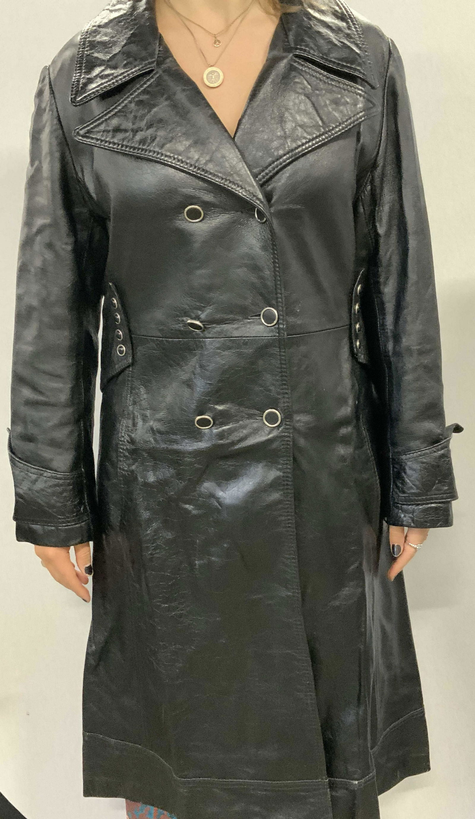 Peter Caruso Long Genuine Leather Coat (1 of 6)