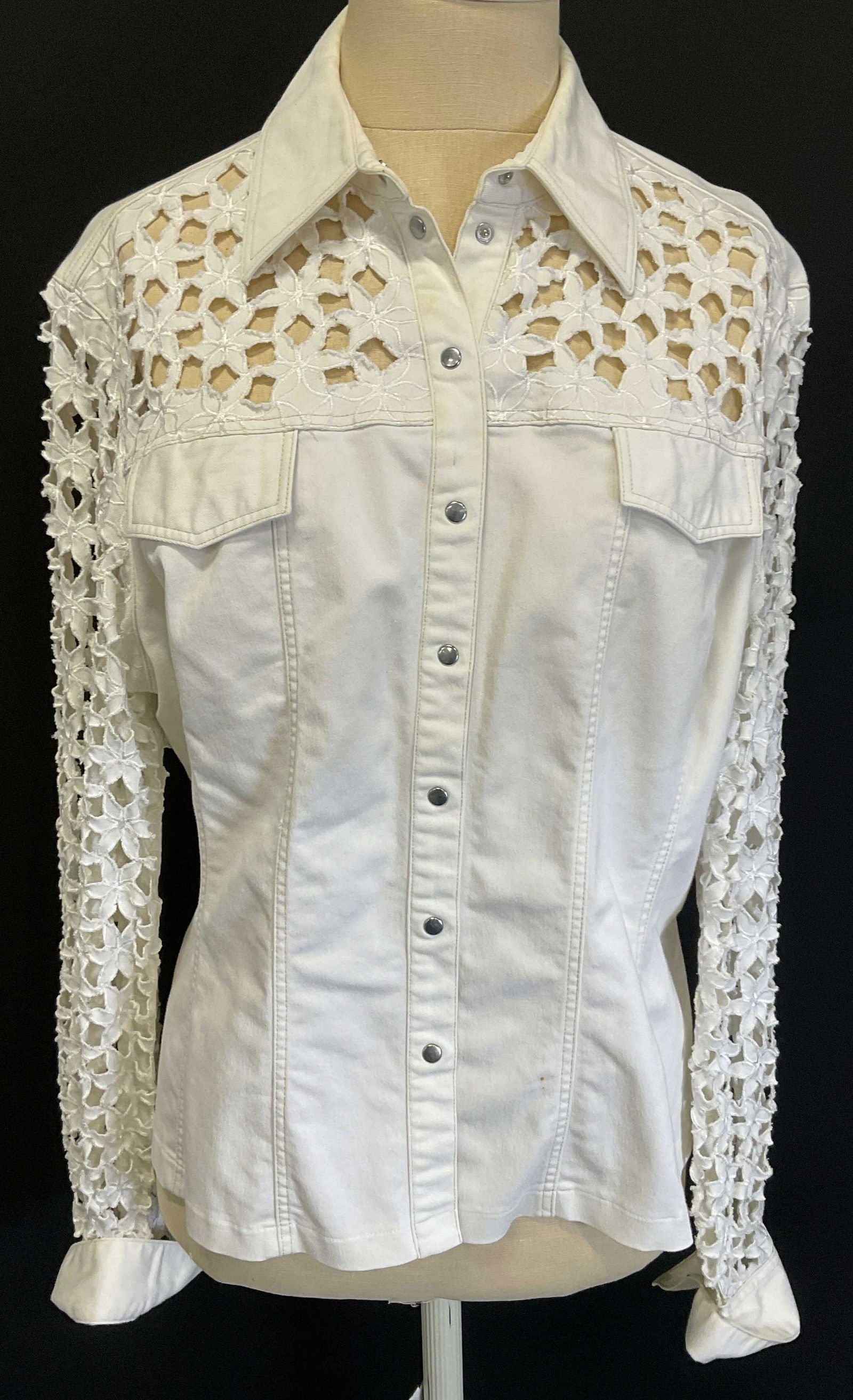 ANNE FONTAINE Floral Lace Denim Jacket (1 of 9)