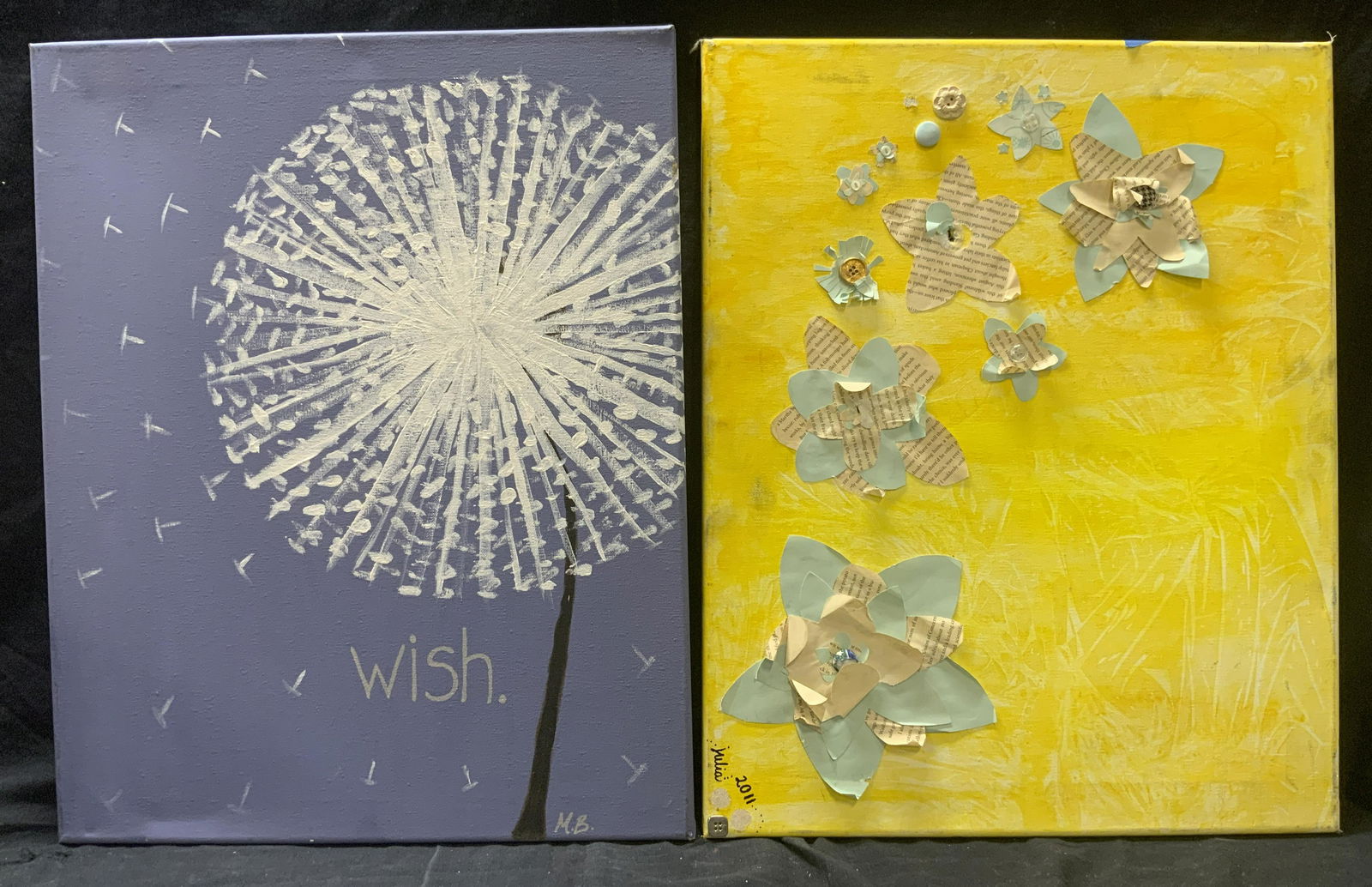 Pair Signed Pleasant Acrylic Paintings (1 of 4)