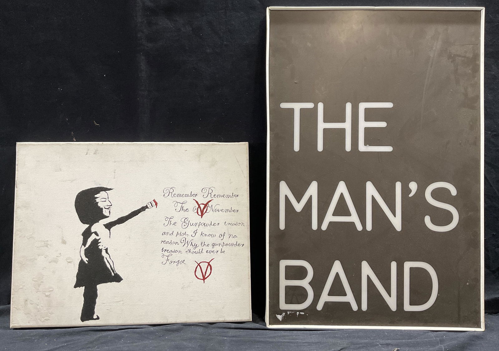 Lot 2 Acrylic Painting & Textual Sign (1 of 6)