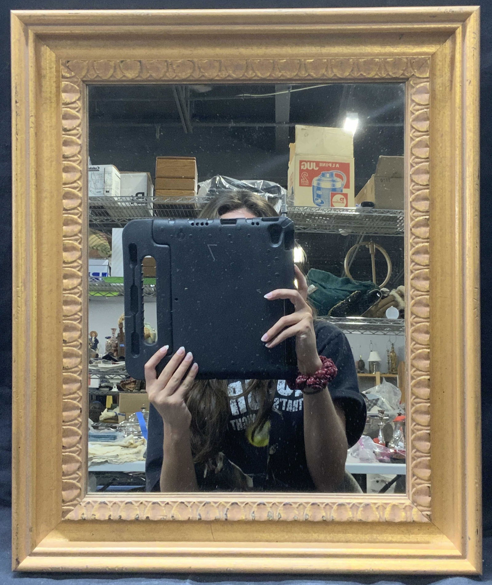 Rectangle Mirror With Rose Gold Wood Frame (1 of 4)