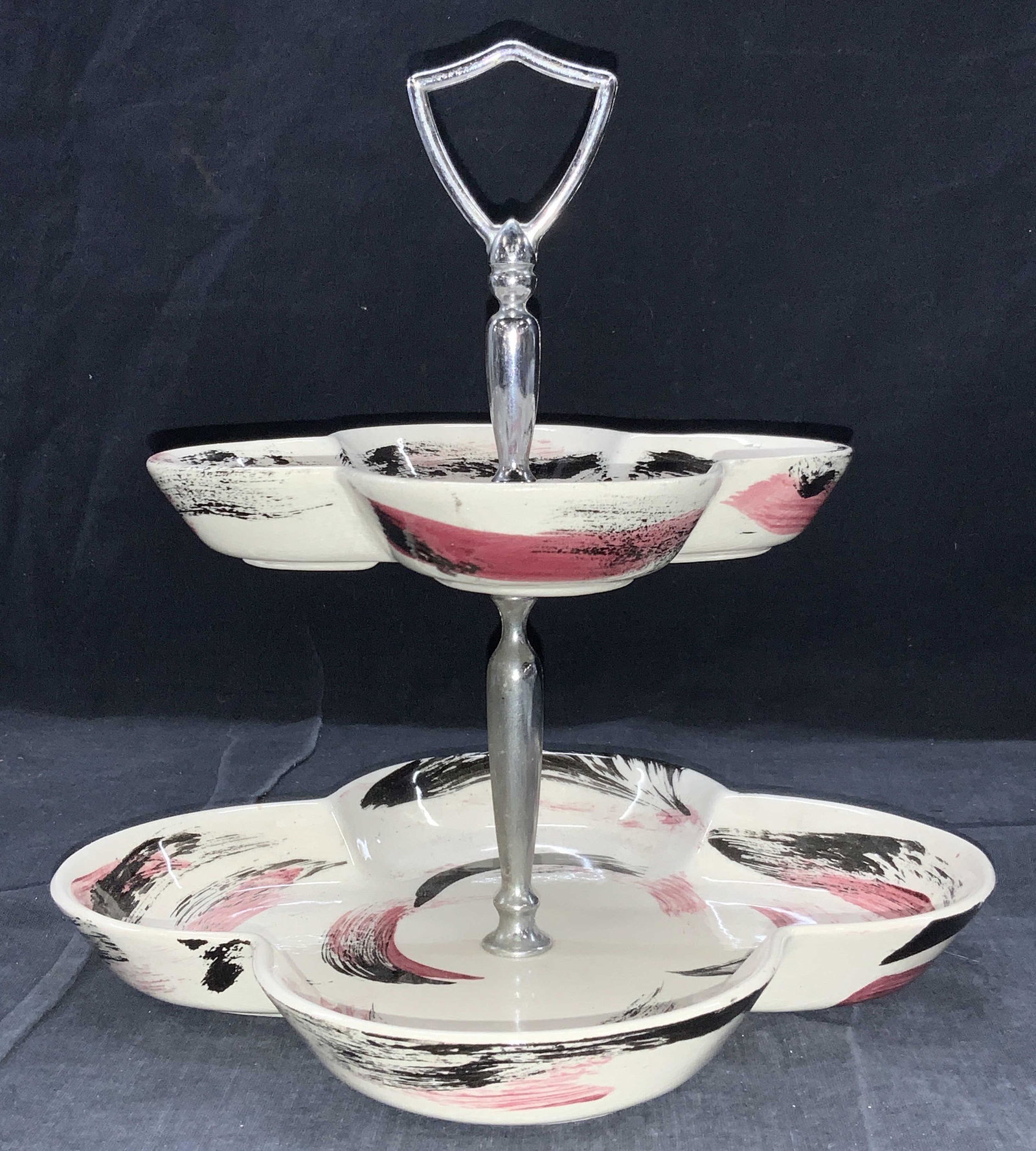 Vintage 2 Tiered Ceramic Table Tray (1 of 7)