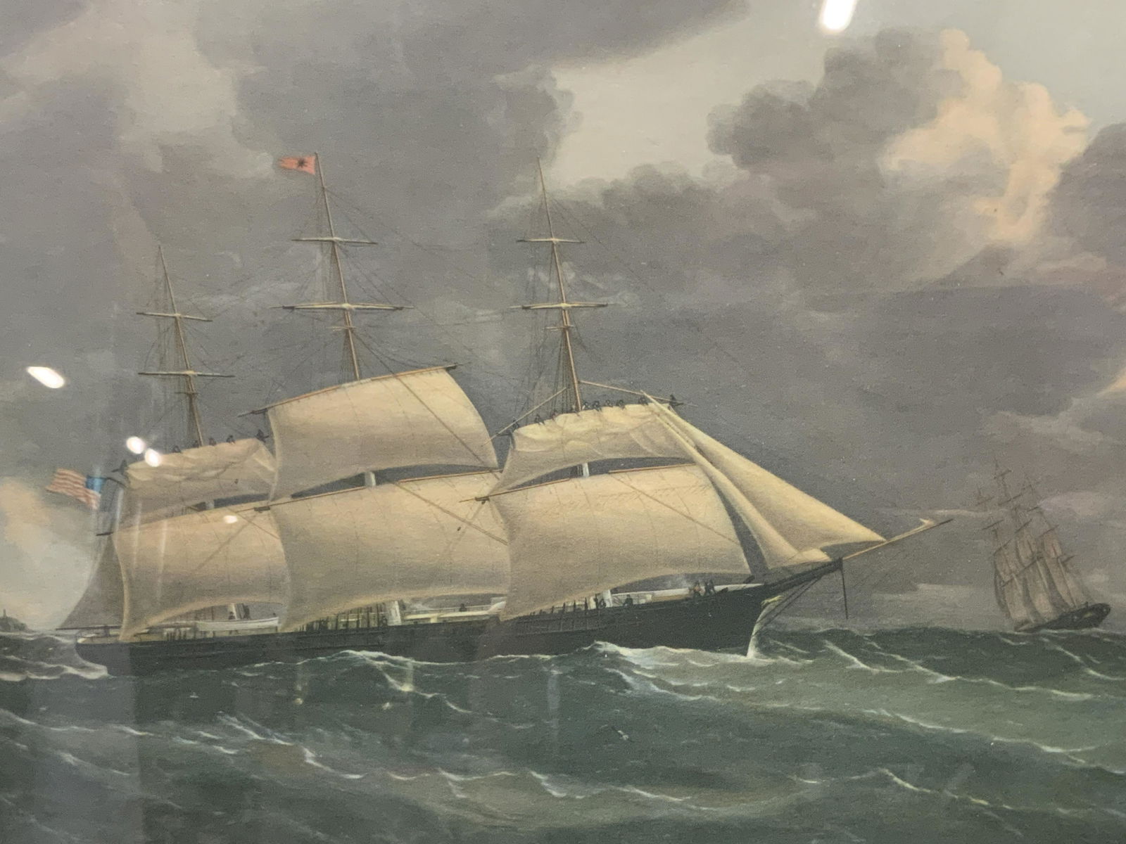 U.S. Sailing Ship Reynard Offset Lithograph (1 of 6)