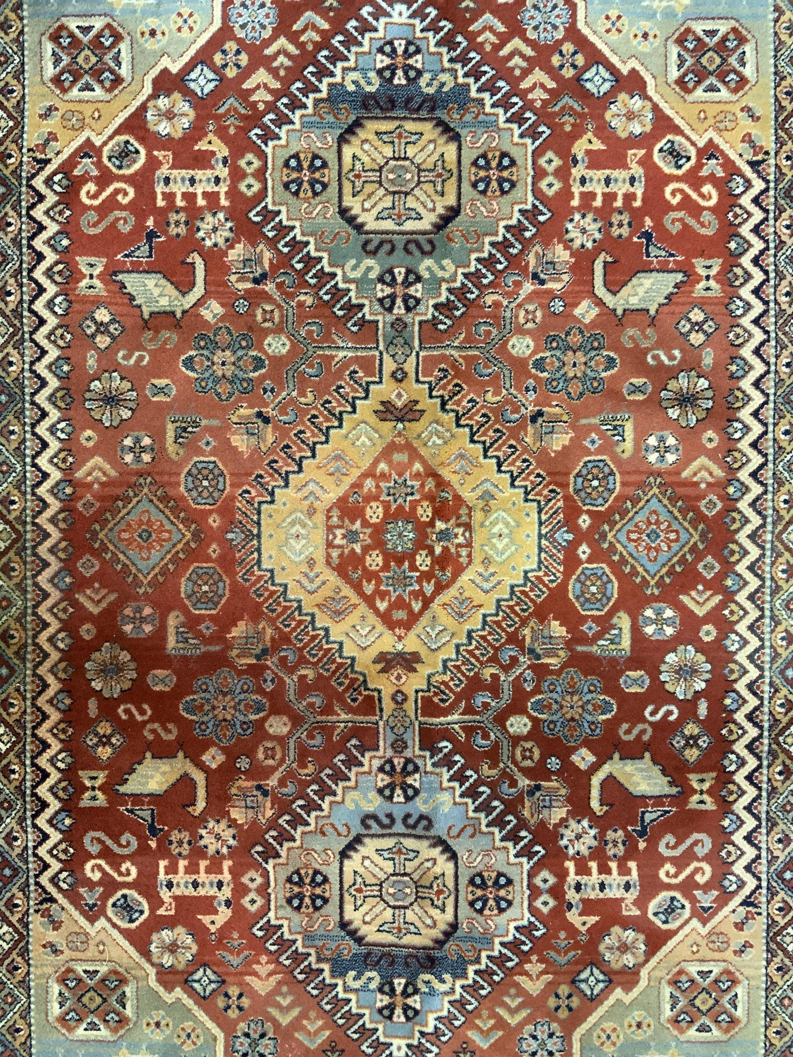 BESHIR Vintage Wool Area Rug W Fringes (1 of 9)