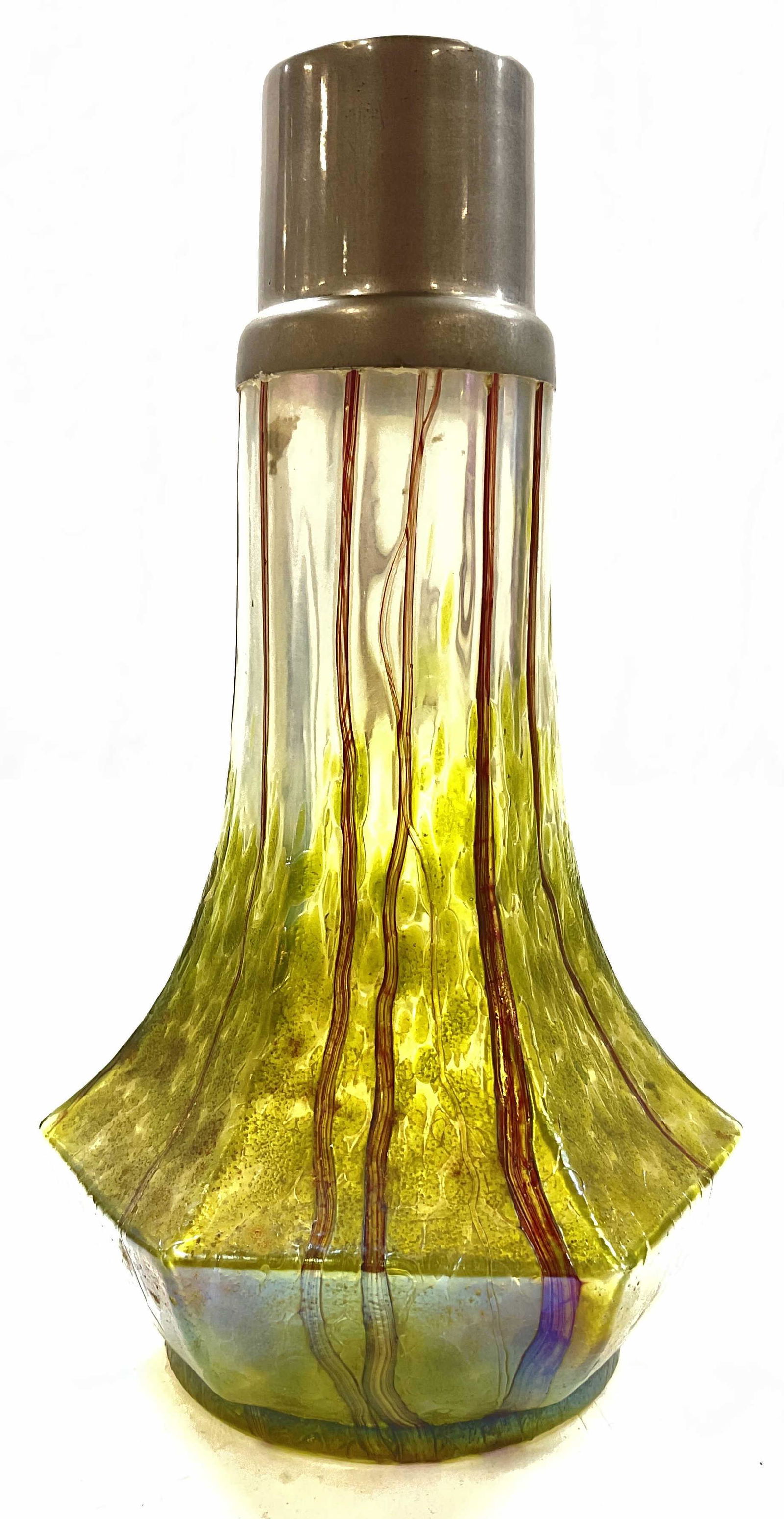 Green Art Glass Vase Vessel (1 of 5)
