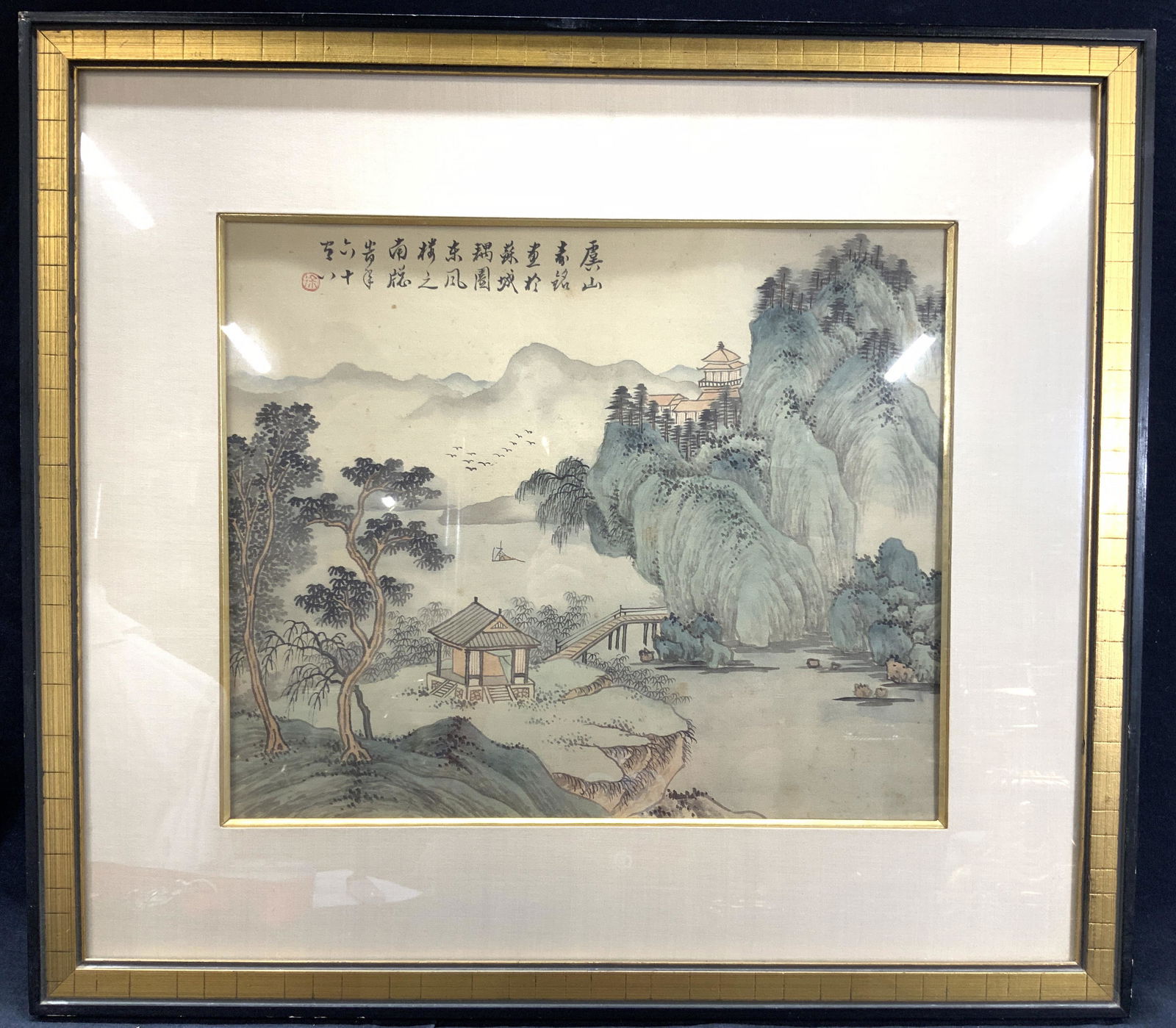 Vintage Japanese Ink On Silk Landscape Painting (1 of 10)