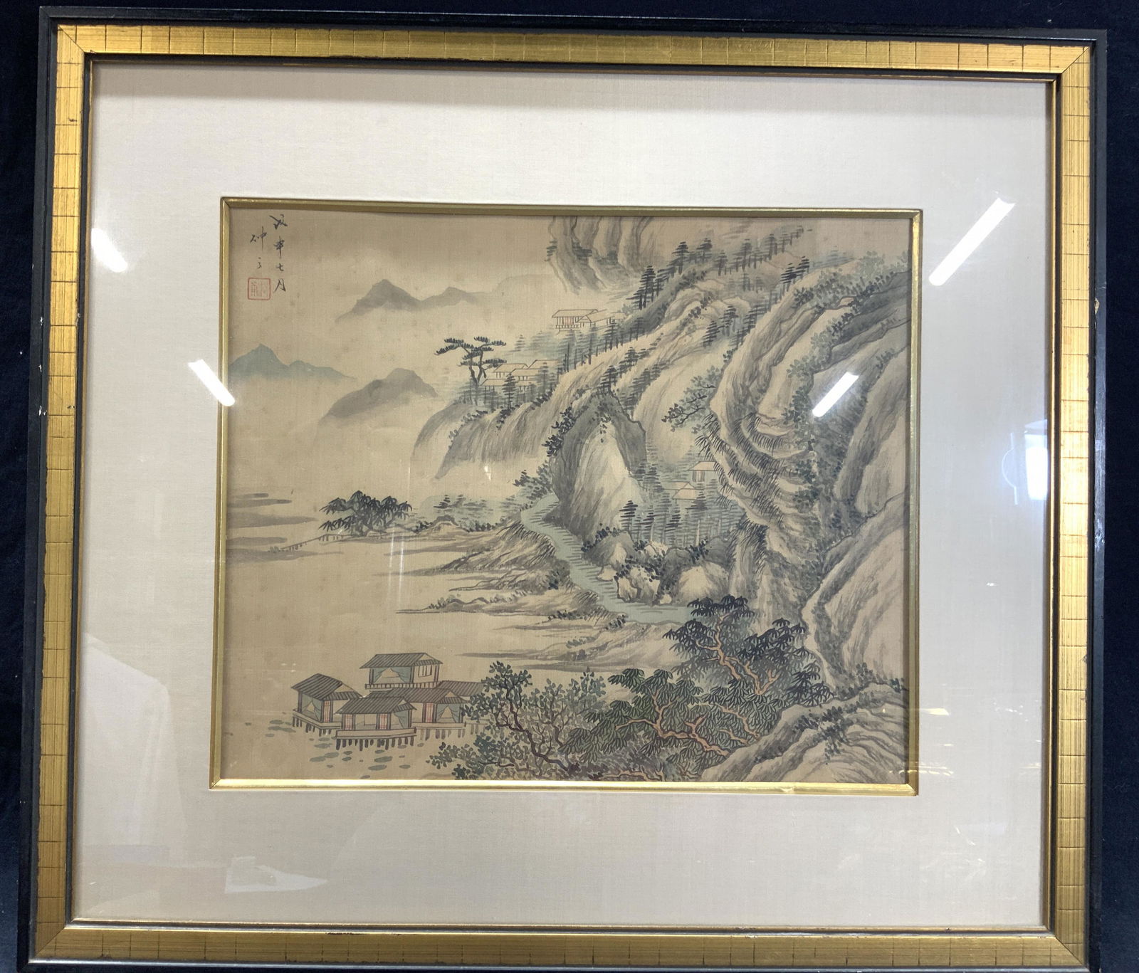 Framed Signed Painting On Silk Japanese Landscape (1 of 9)