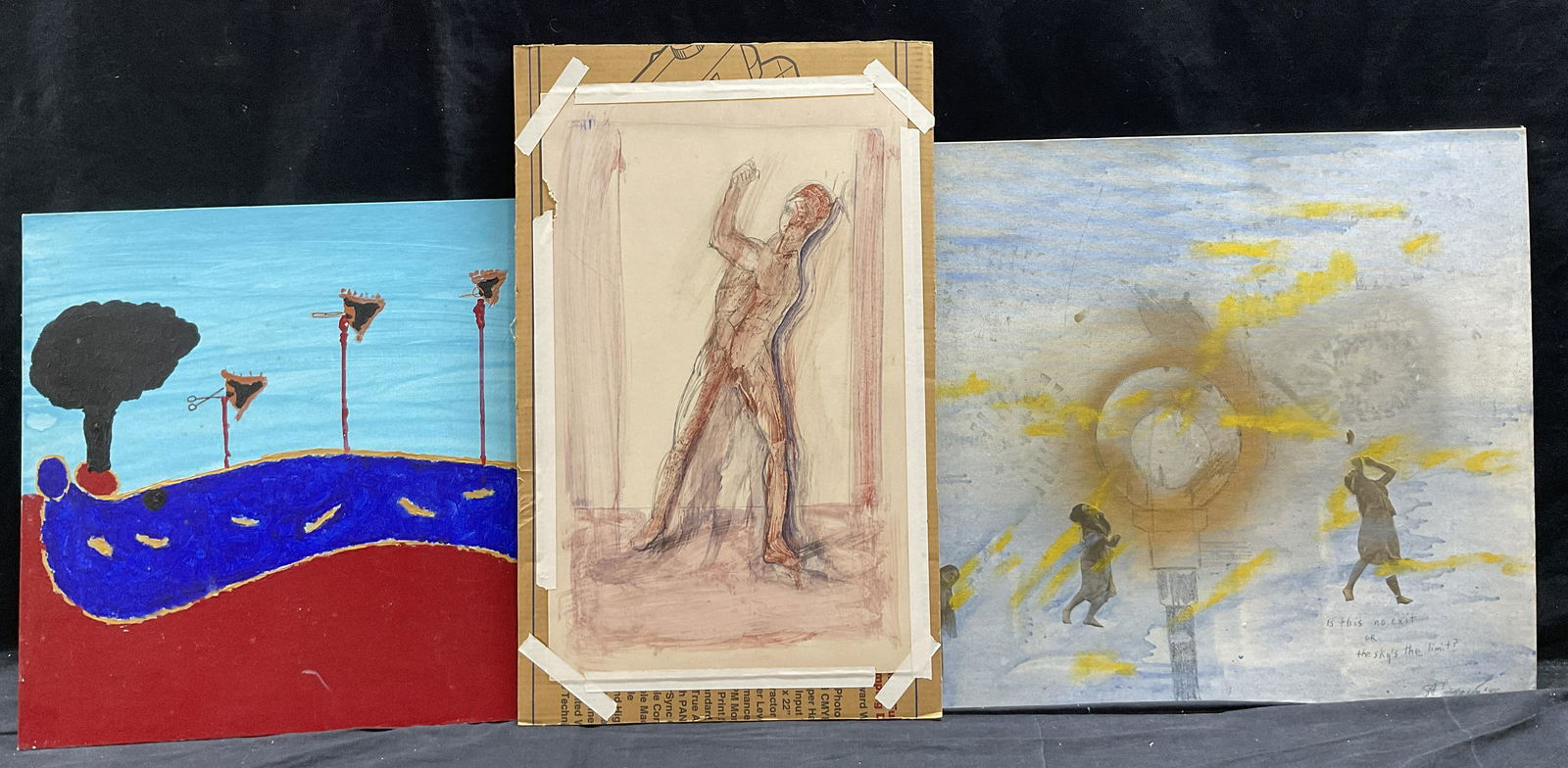 Lot 3 Mixed Media Paintings (1 of 5)