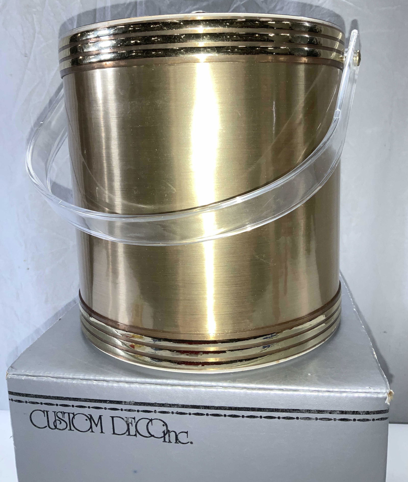 NIB 3.25 qt Brushed Gold Tn Ice Bucket (1 of 8)