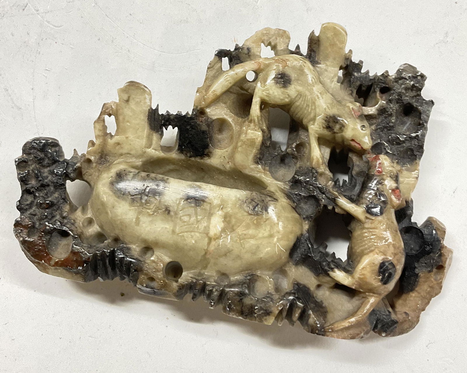 Carved Soap Stone Rats Figural (1 of 5)