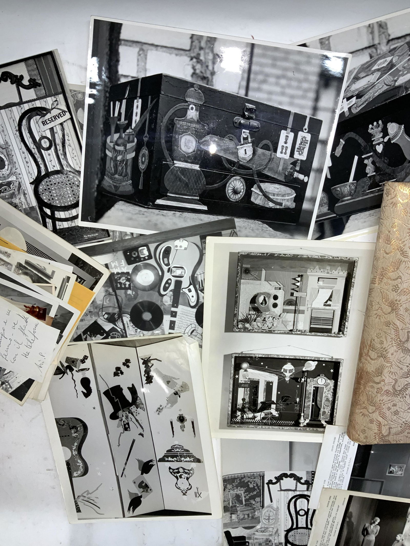 Mid Century Fabric Photo Album w B/W Photos (1 of 13)