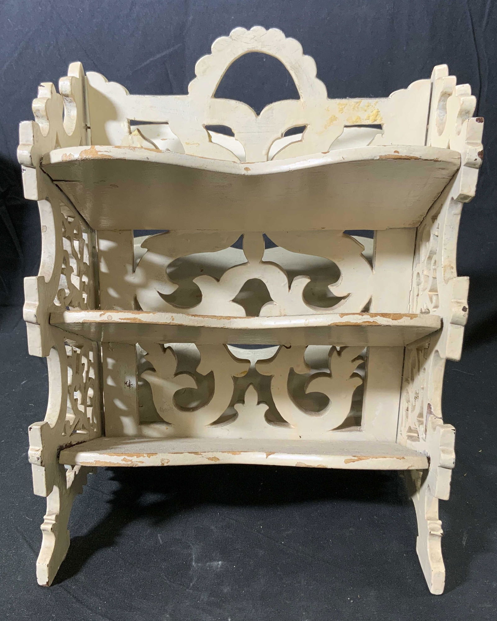 Vintage White Painted Wood Spice Rack (1 of 4)