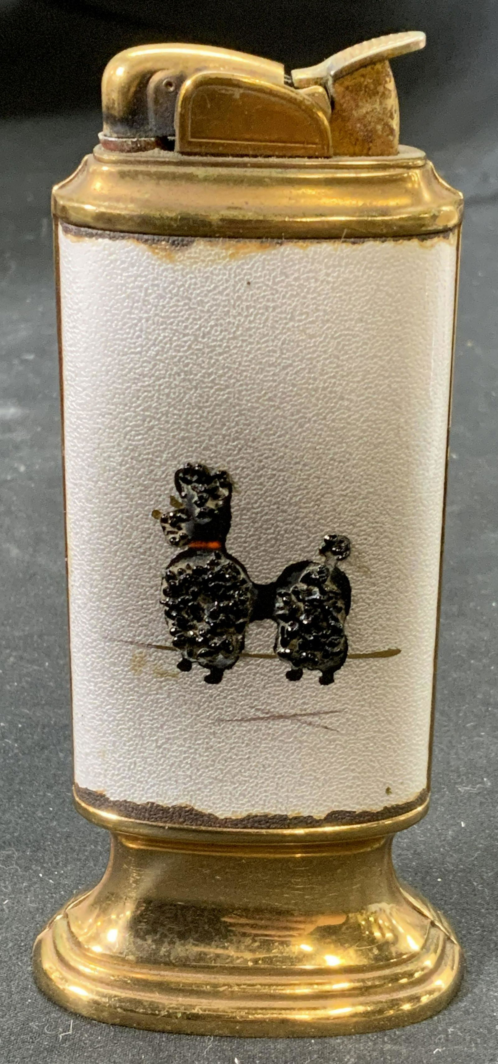 Vintage XL Metal & Enamel Poodle Lighter (1 of 4)