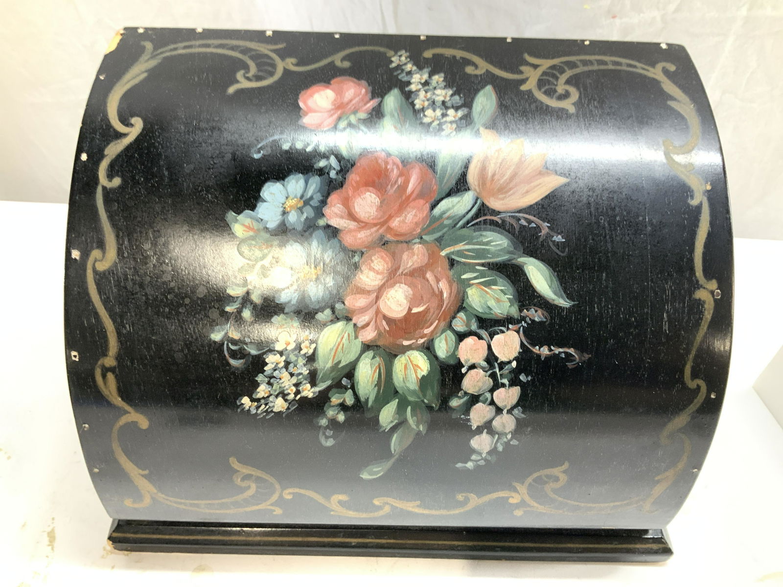 Hand Painted Wood Stationary Box wGlass Inkwell (1 of 10)