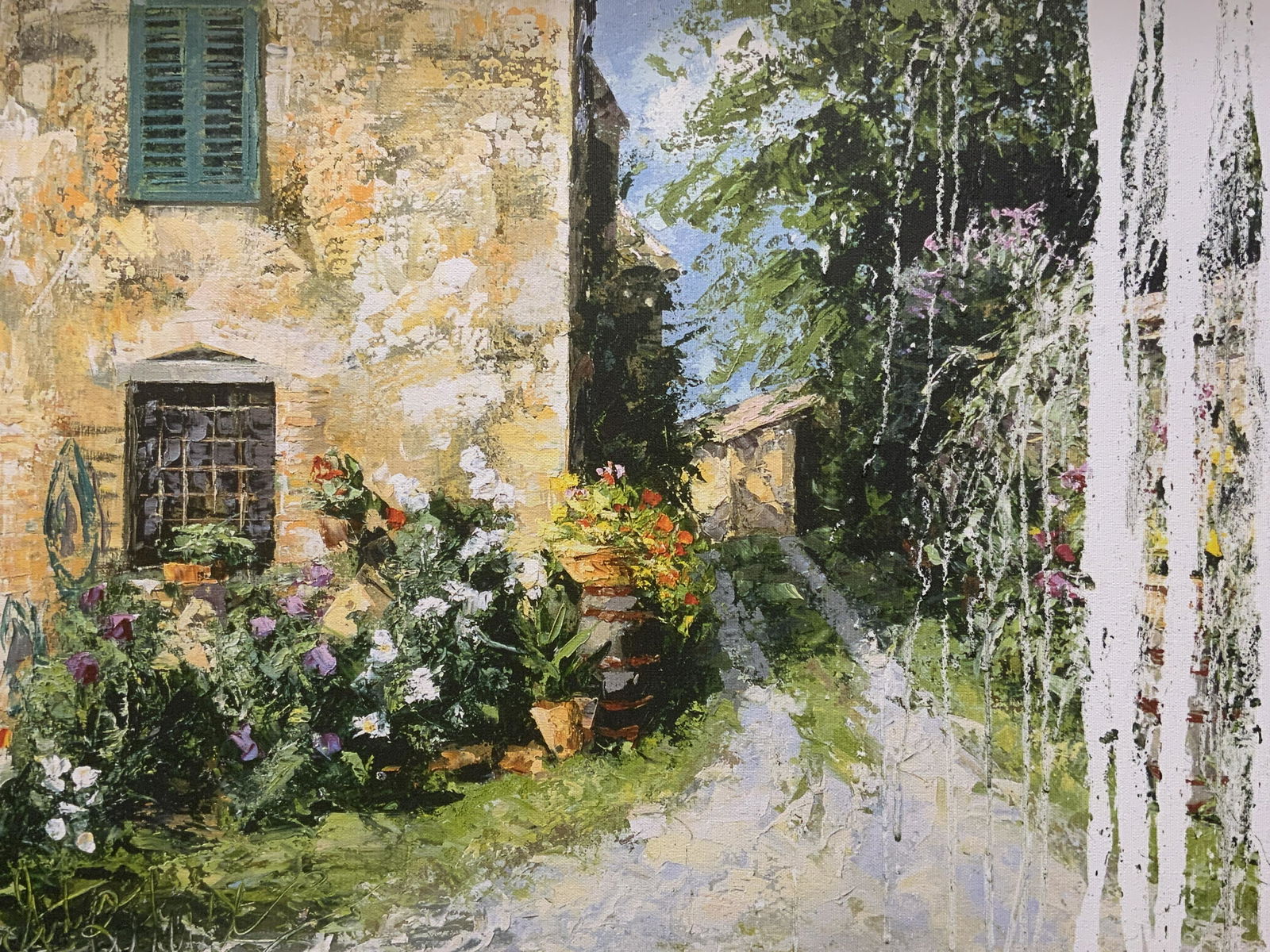 Tuscan Flower Garden Expressionist Lithograph (1 of 6)
