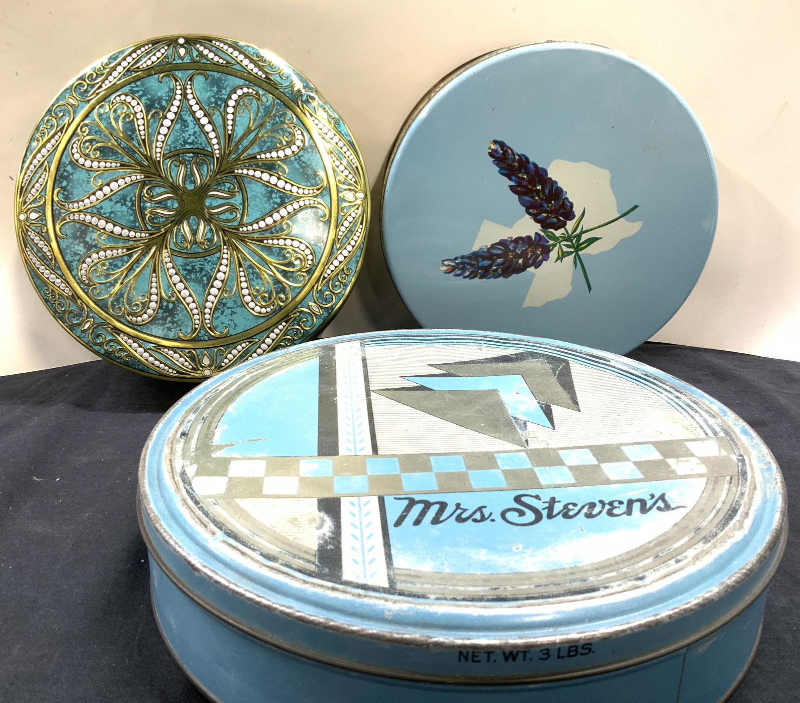 Lot 3 Vintage Cookie Tins, Mrs. Stevens, more (1 of 5)