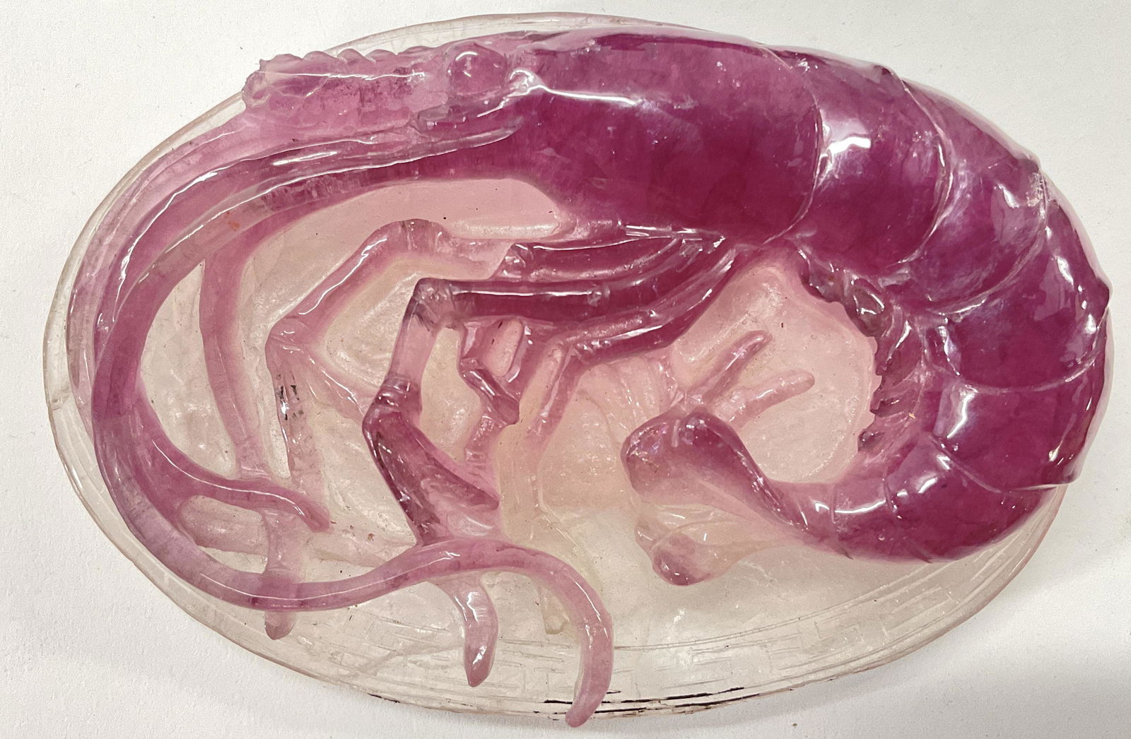 Amethyst Sculpture of Shrimp W Stand (1 of 7)