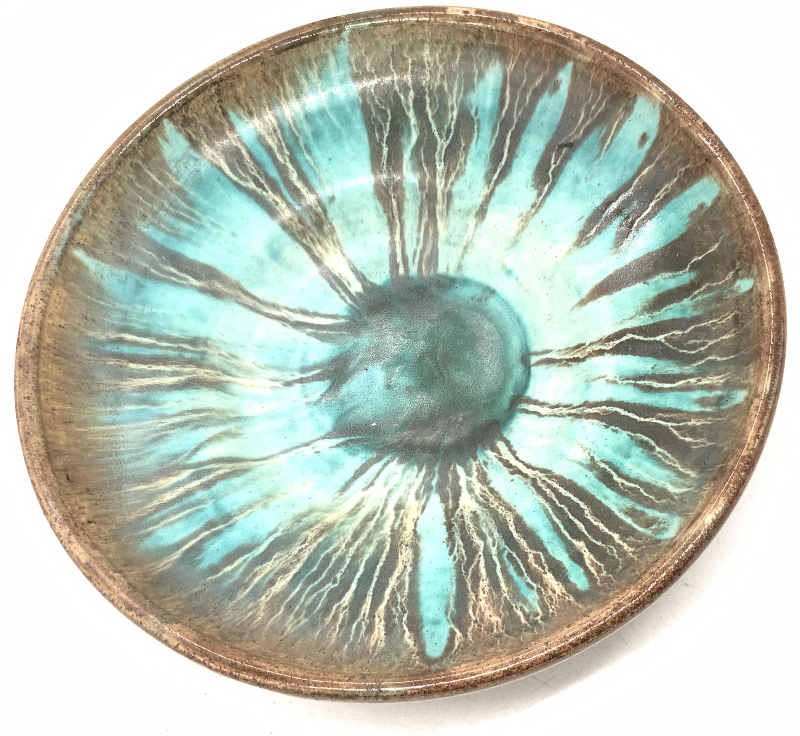 Artisan Crafted Ceramic Drip Glaze footed Dish (1 of 6)