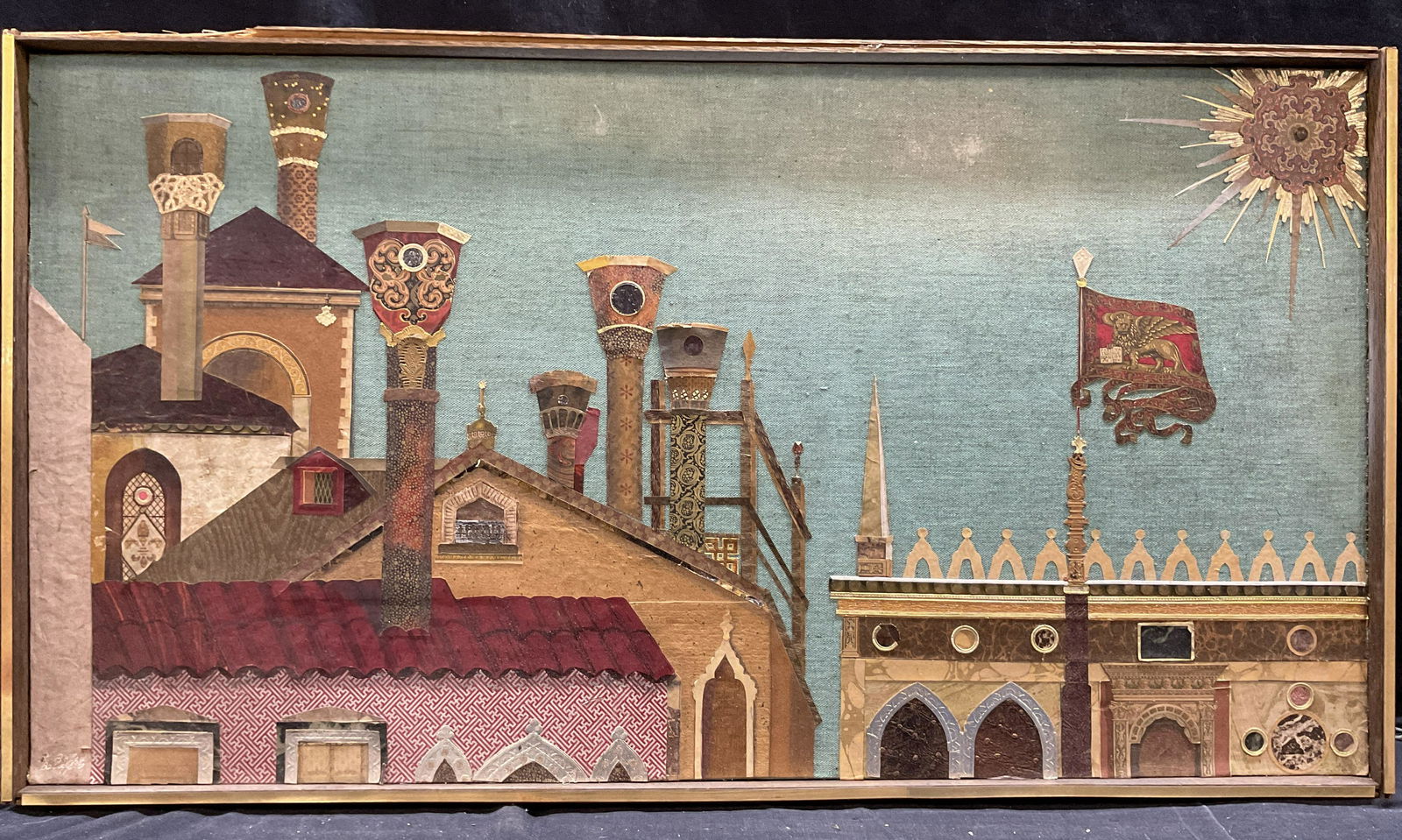 RITA BOLEY BOLAFFIO Signed Rooftops Collage Art (1 of 11)