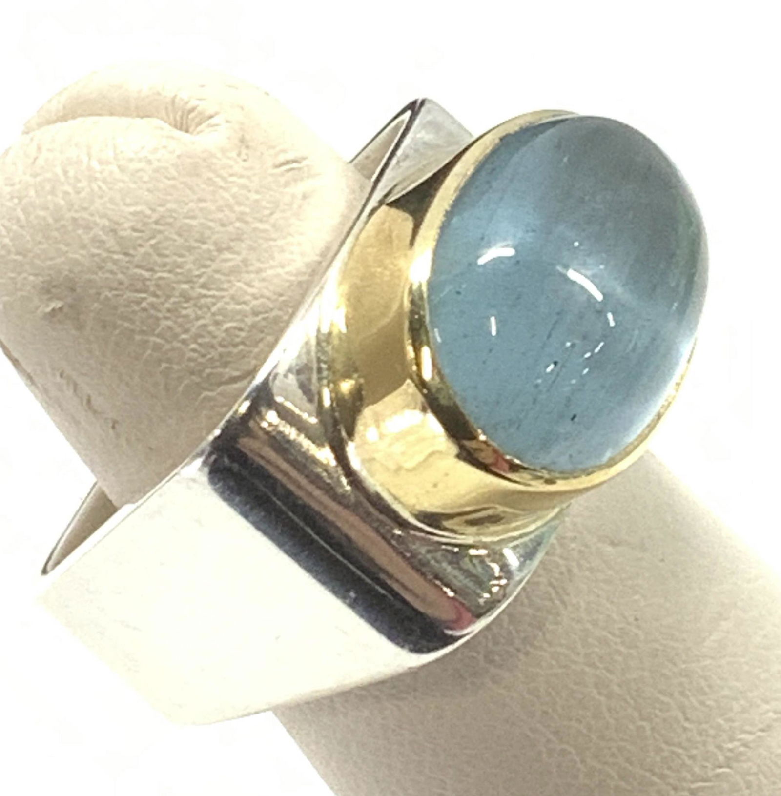Gabriel Ofiesh Sterling & 18k Gold Square Ring Sgn (1 of 8)