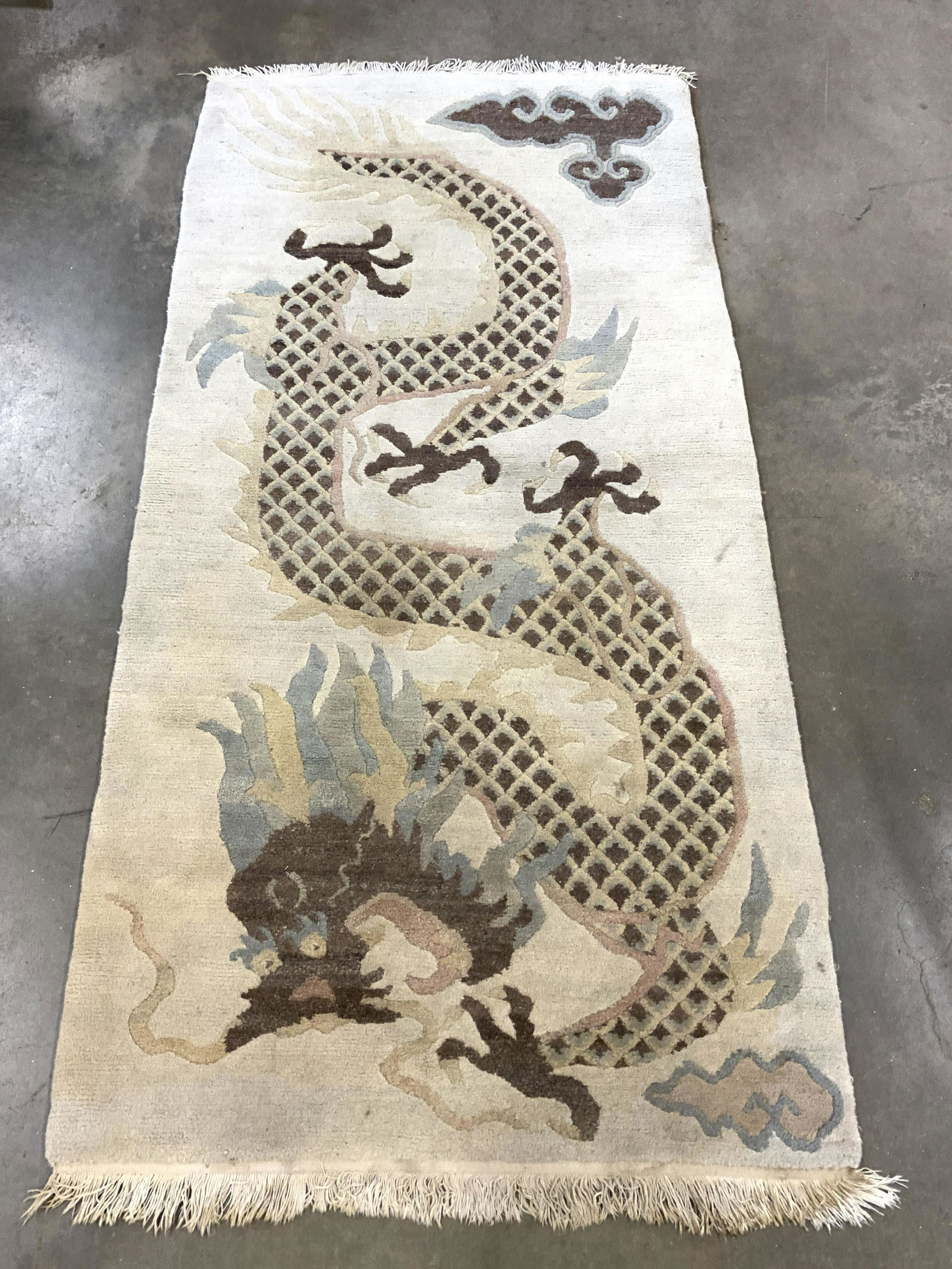 Handmade Chinese Art Deco Dragon Wool Rug (1 of 8)