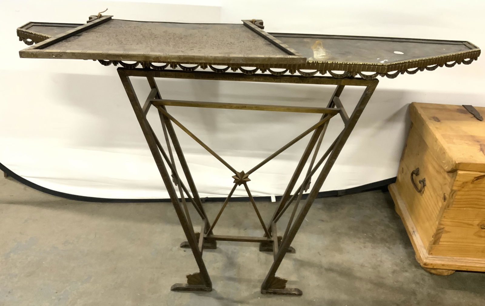 Vintage Brutalist Iron and Metal Console Table (1 of 17)