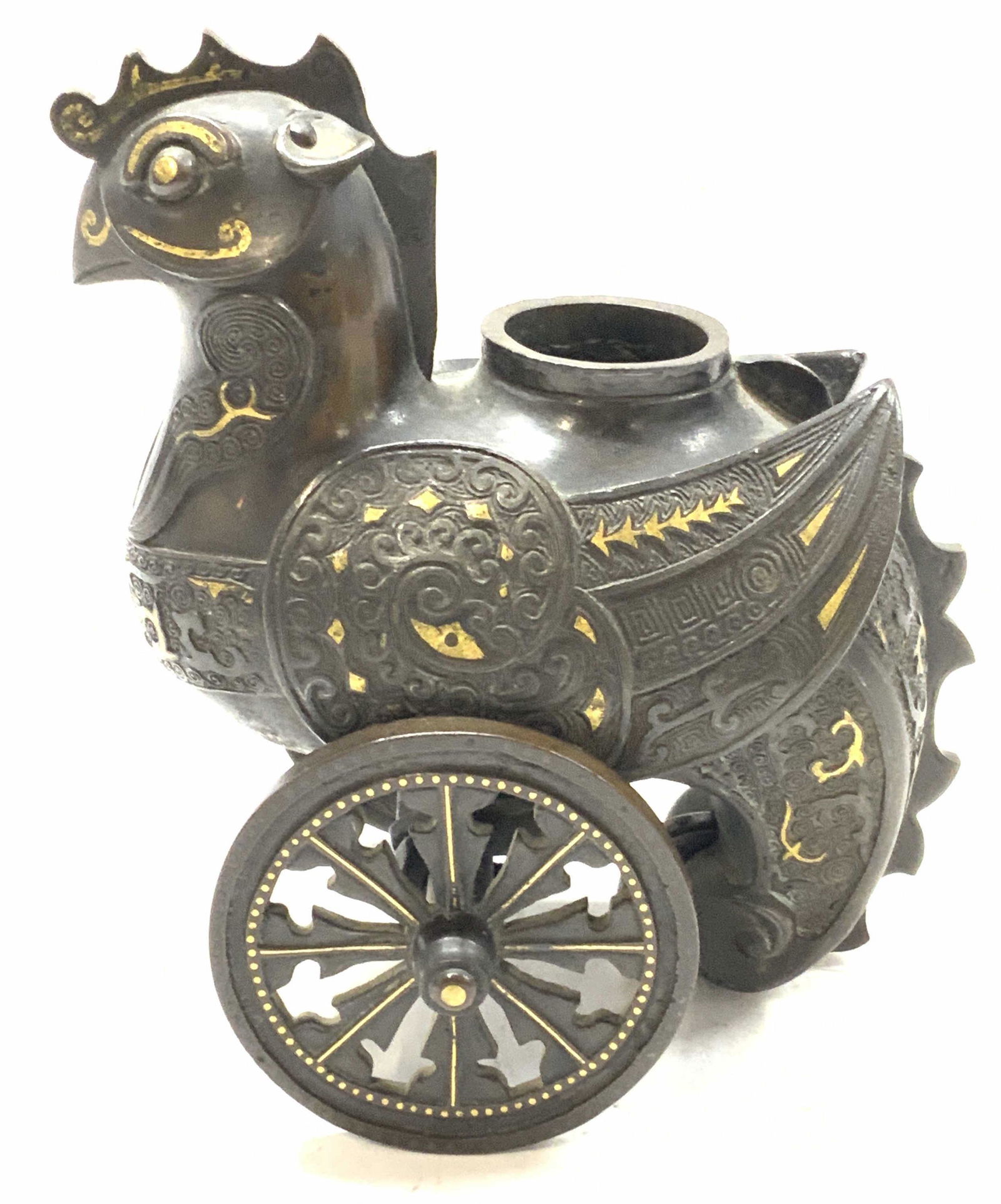 Chinese Bronze Bird & Chariot Form Incense Burner (1 of 5)