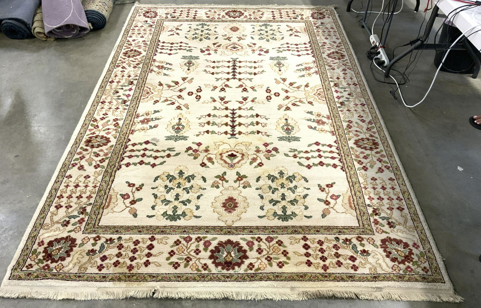 Vintage Handmade Oriental Fringed Wool Rug (1 of 8)