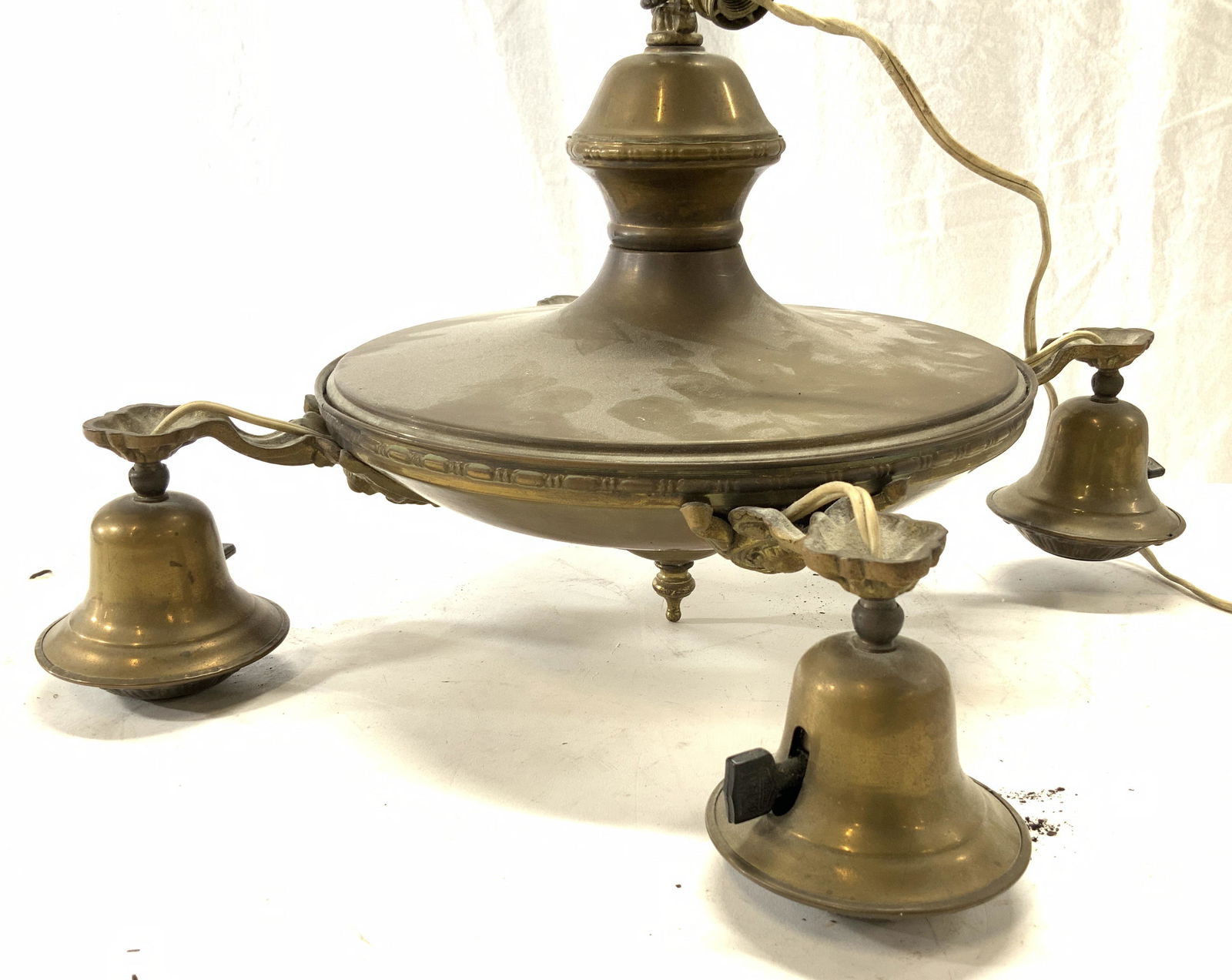 Early 20th C 4 Light Brass Chandelier (1 of 10)