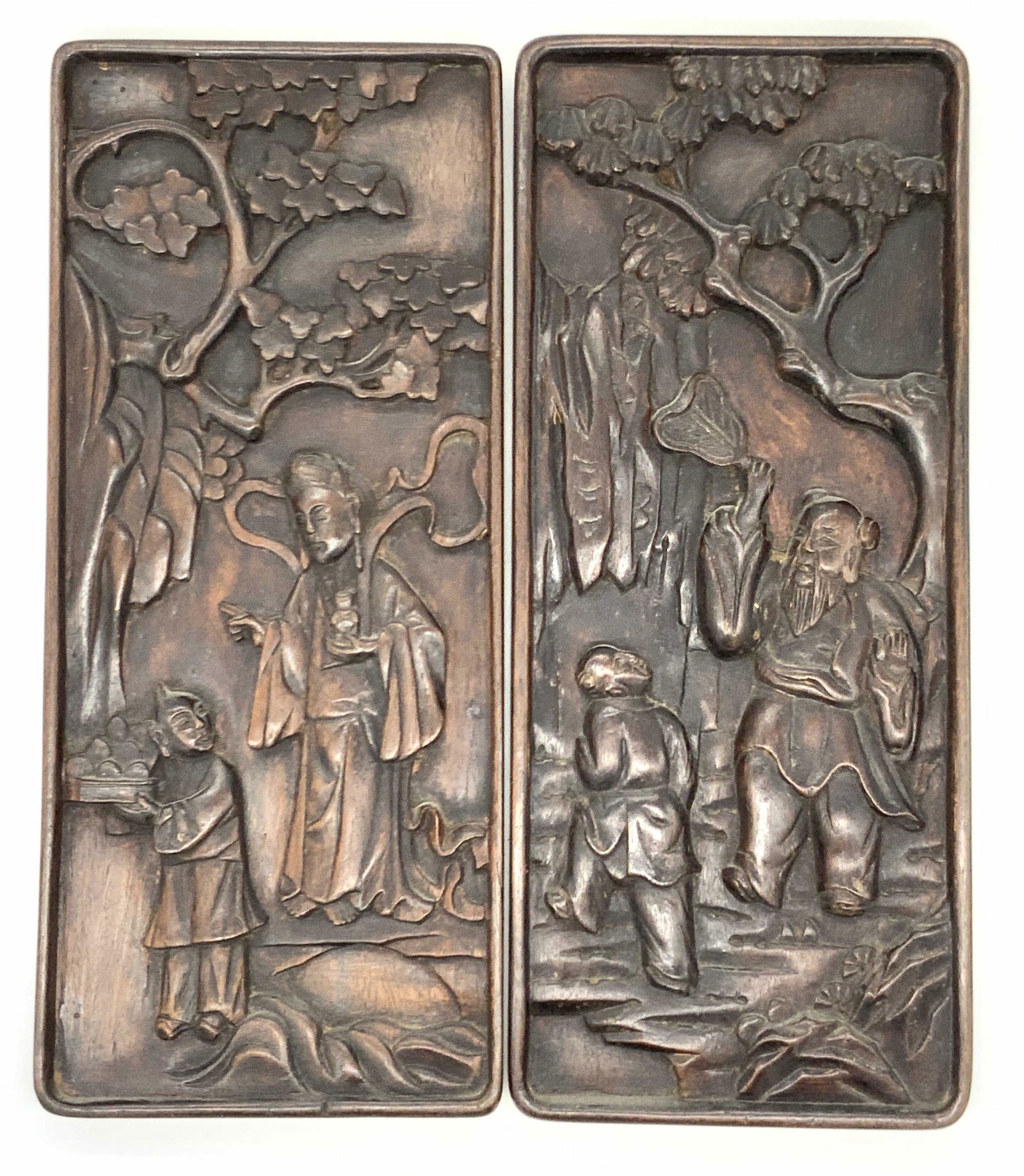 2 Carved Asian Designed Wood Panels (1 of 10)