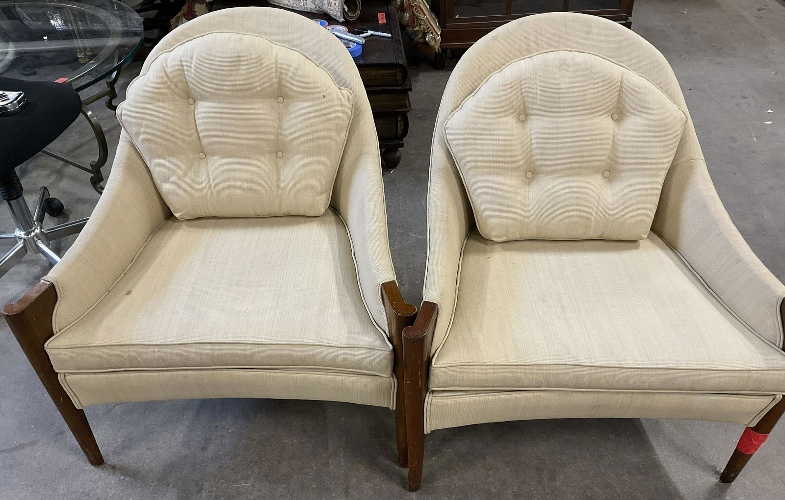 Pair MCM Beige Arm Chairs (1 of 9)