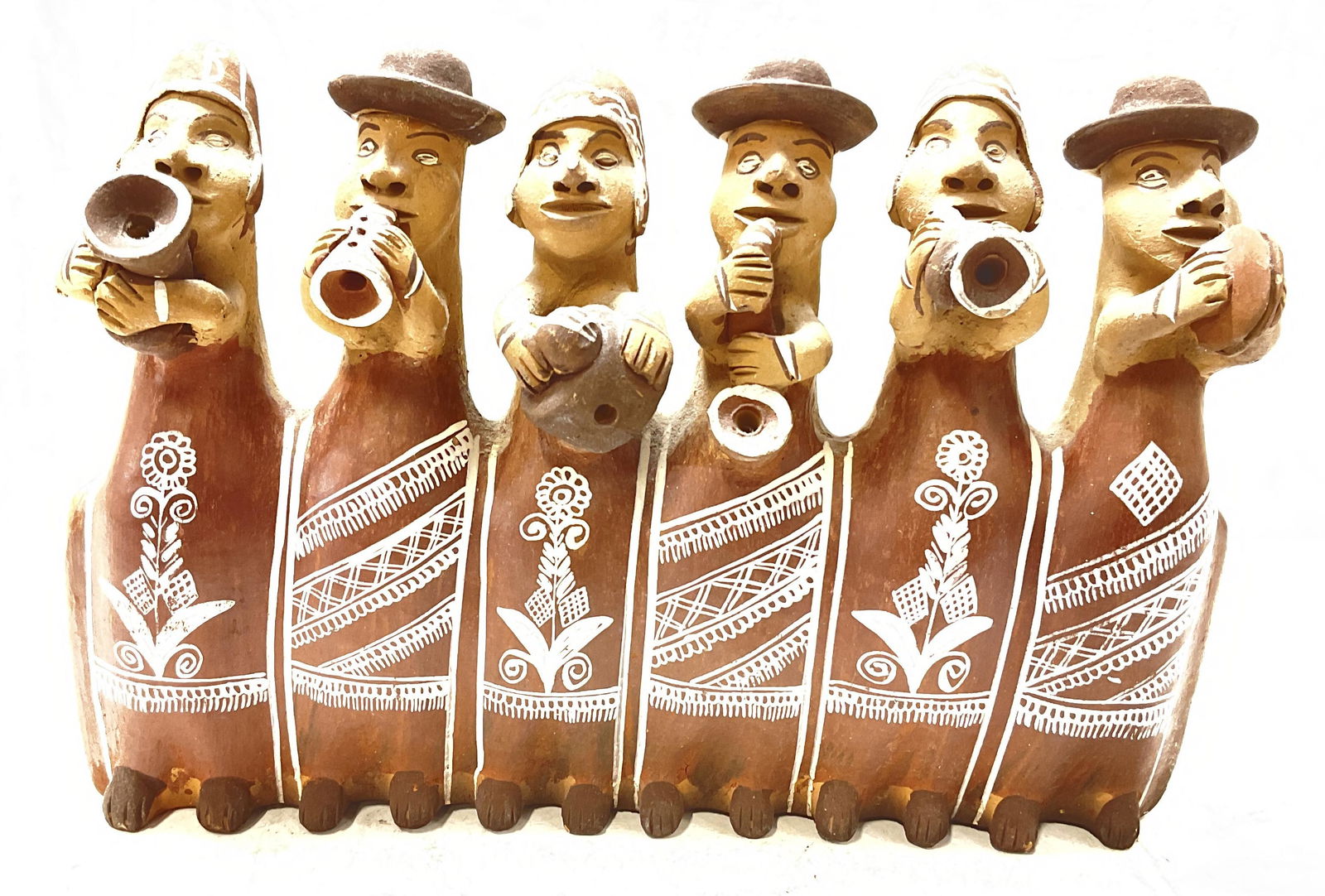 Vintage Inca Village Clay Pottery Flute Whistle (1 of 8)