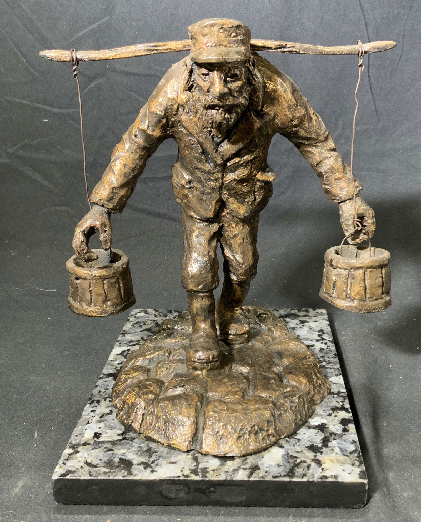 Signed J MAER Bronze Sculpture of a Jewish Man (1 of 6)