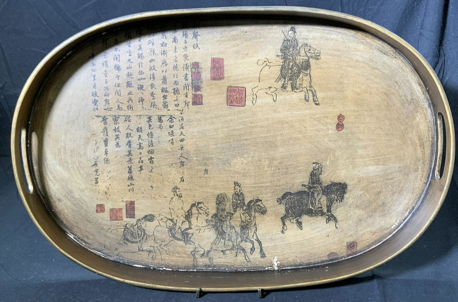 Vintage Asian Wood Serving Tray (1 of 5)