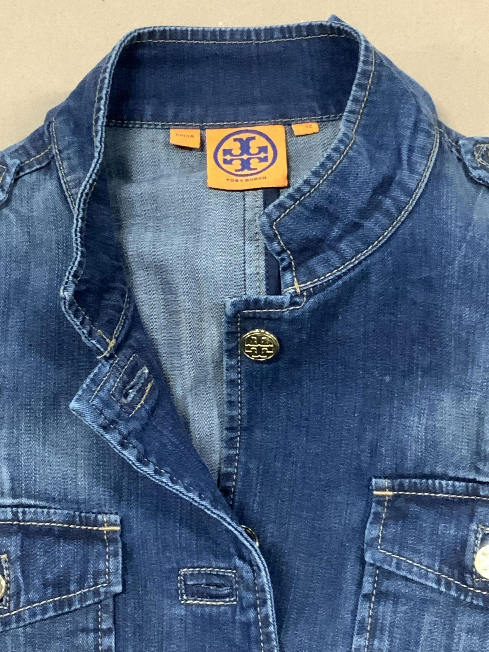 TORY BURCH Dark Wash Denim Jacket (1 of 9)