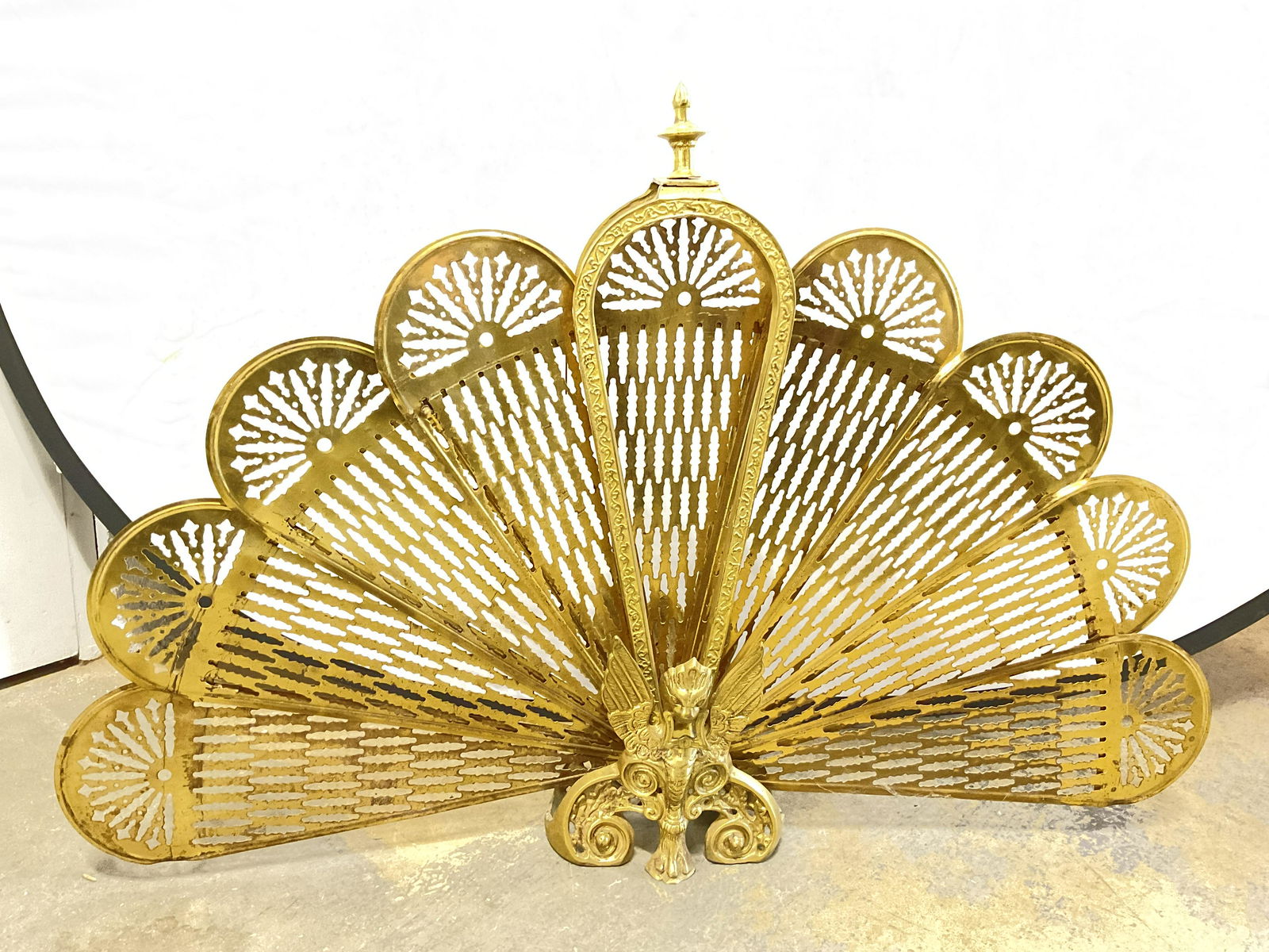 Brass Fireplace Screen Folding Fan (1 of 11)