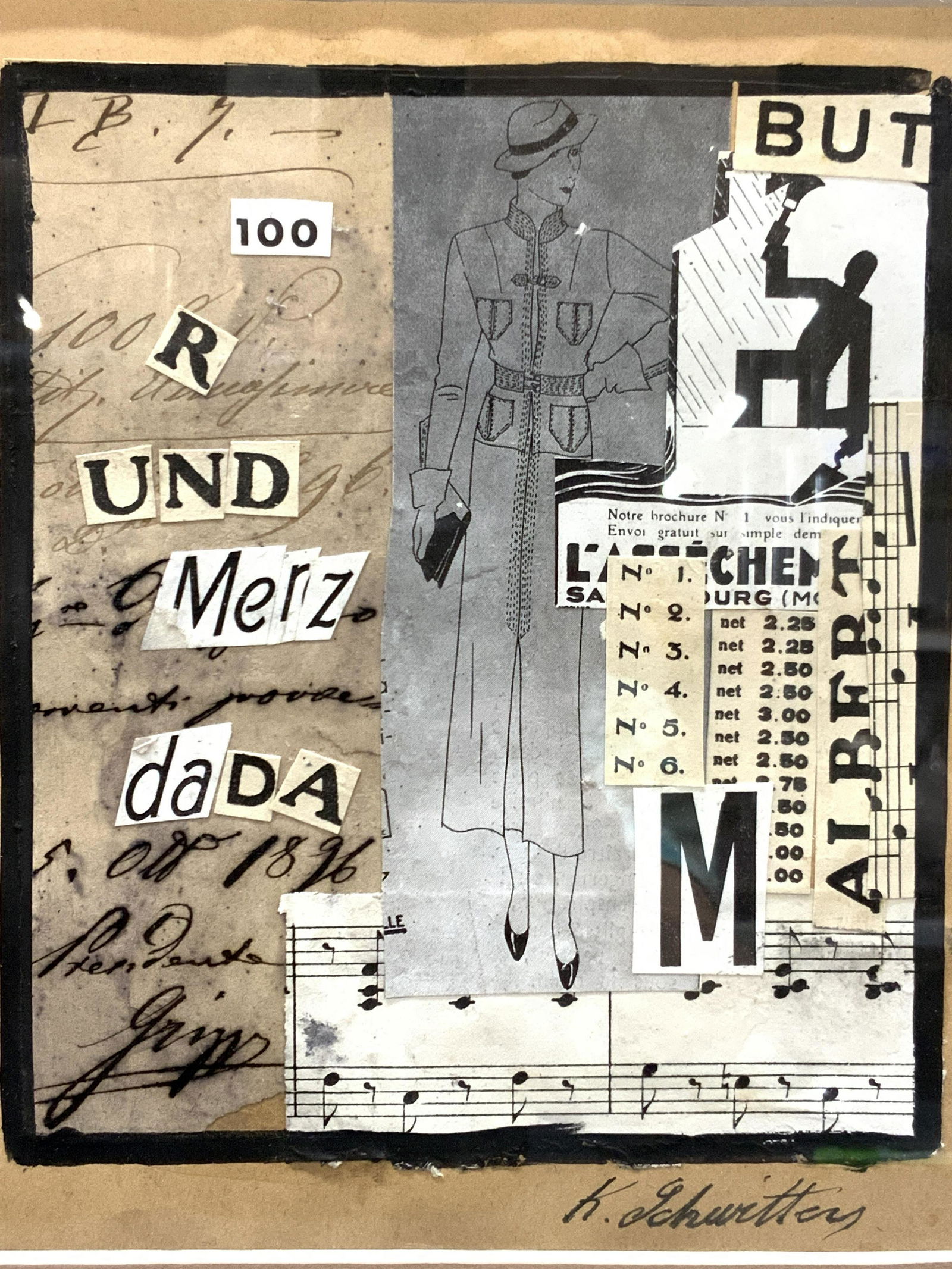 ATTR Signed K.Schwittters Framed Mix Media Collage (1 of 9)