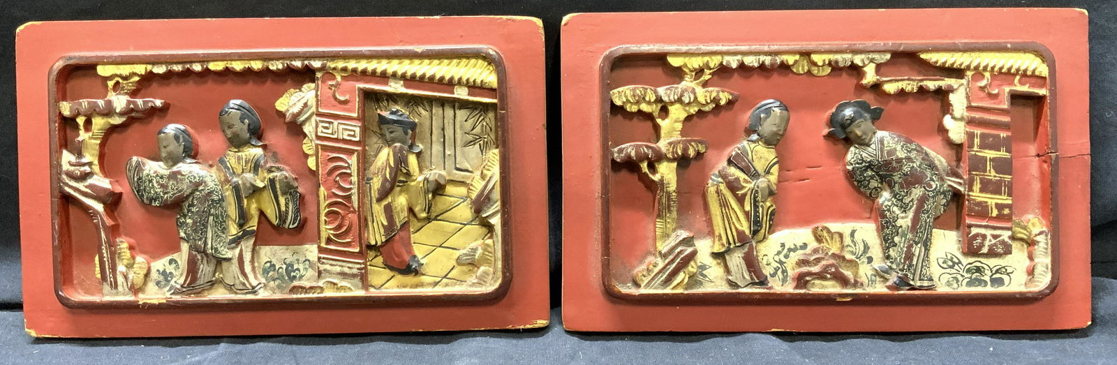 Vintage Asian Wooden Wall Carvings (1 of 6)