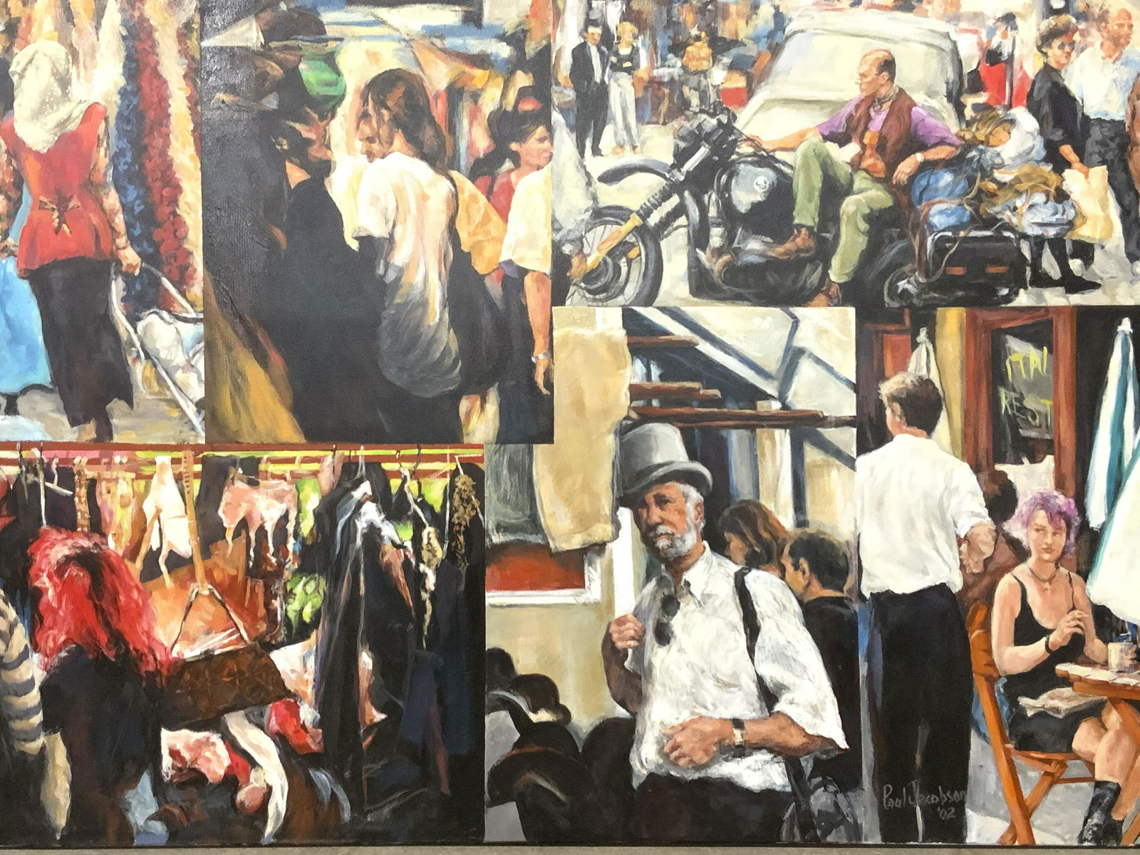 PAUL JACOBSON People Watching XL Oil Painting (1 of 13)