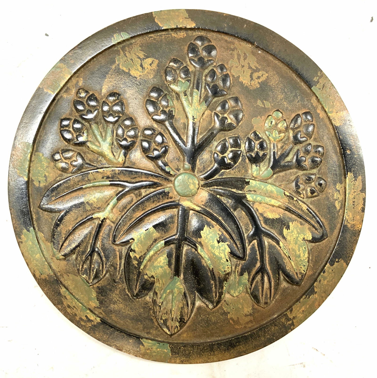 Antiqued Cast Metal Wall Salver Tray Decor (1 of 4)