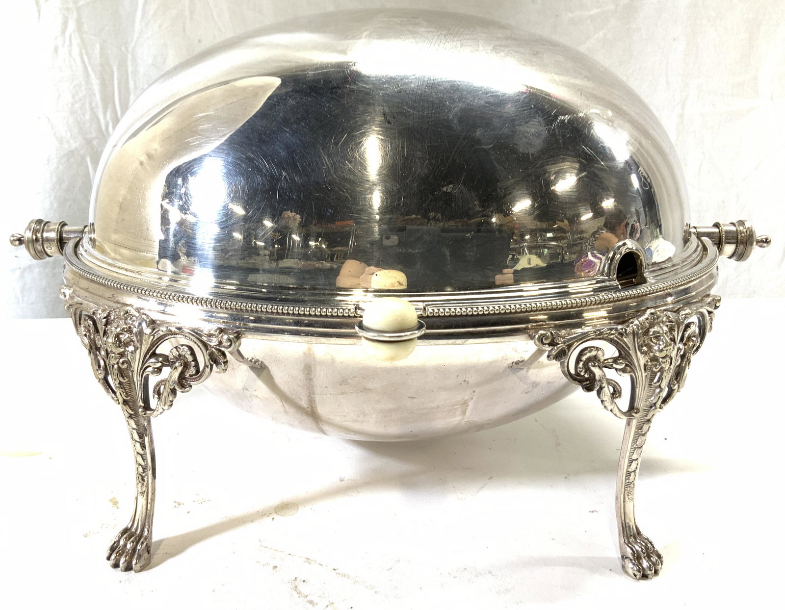 F & C ELKINGTON Silver Plate Footed Chafing Dish (1 of 7)