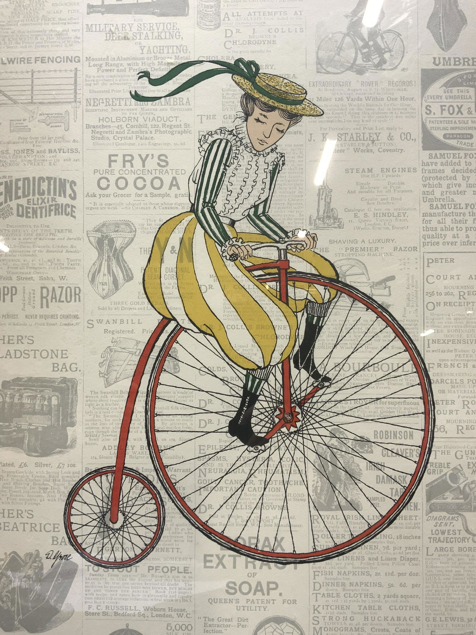 D. GROSE Lady Cyclist Advertisement Silkscreen (1 of 10)