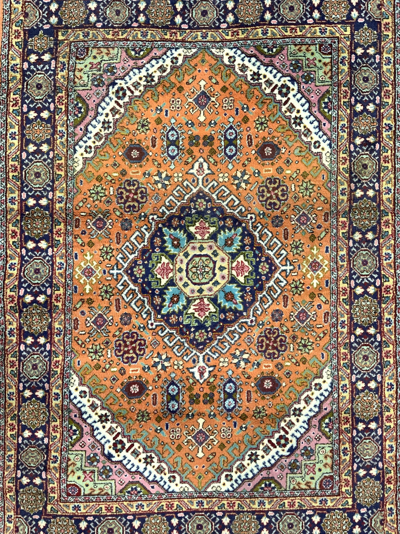 Vintage Handmade Oriental Wool Rug W Fringes (1 of 10)