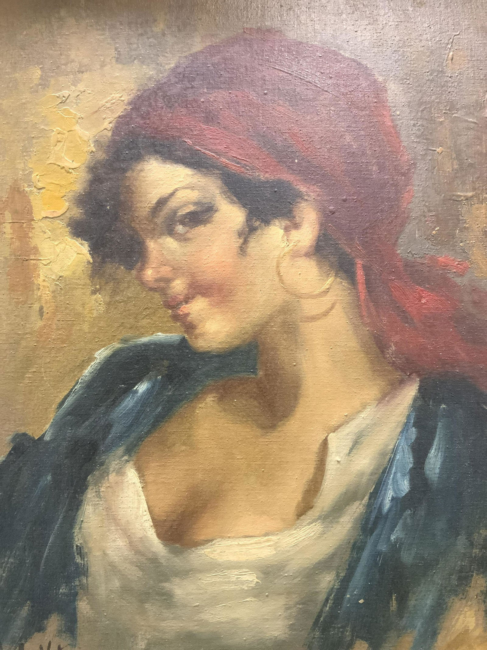 ANTONIO DEVITY Signed Portrait of Woman (1 of 11)